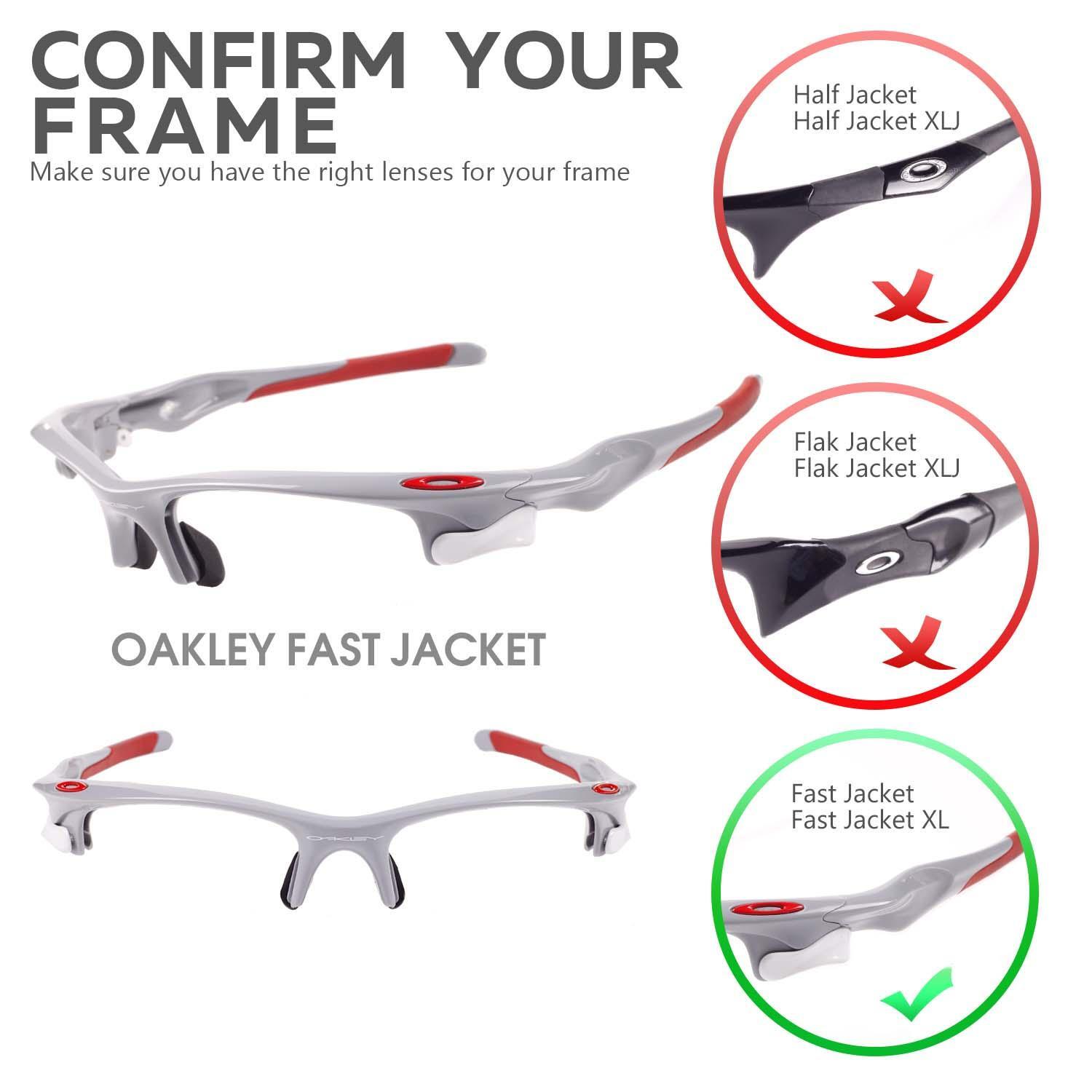 Walleva Replacement Lenses for Oakley Fast Jacket Sunglasses - Multiple Options