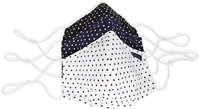 Perry Ellis Adult Washable Rounded Woven Fabric Face Masks 3 Pack