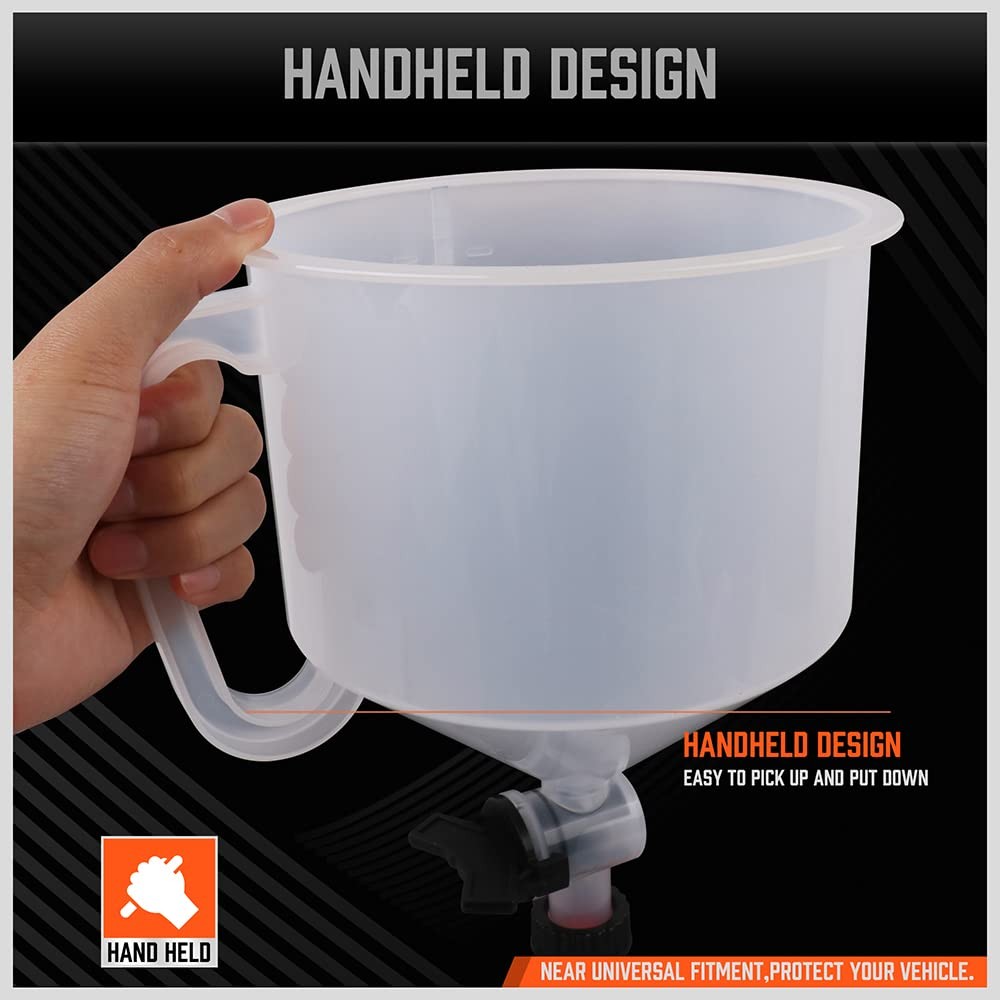HORUSDY No-Spill Coolant Funnel Kit, Spill Proof Bleeder with Clear