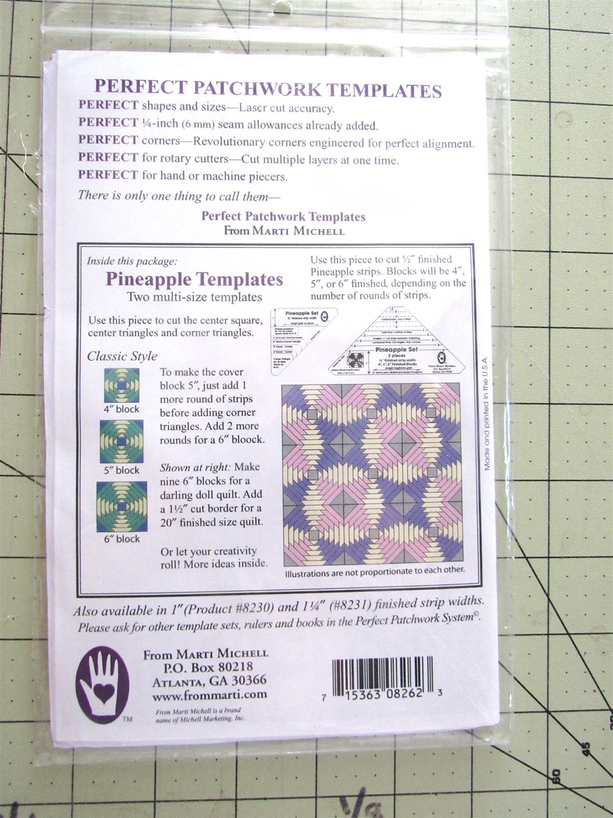 Marti Michell Perfect Patchwork Templates "Pineapple" 2 Templates