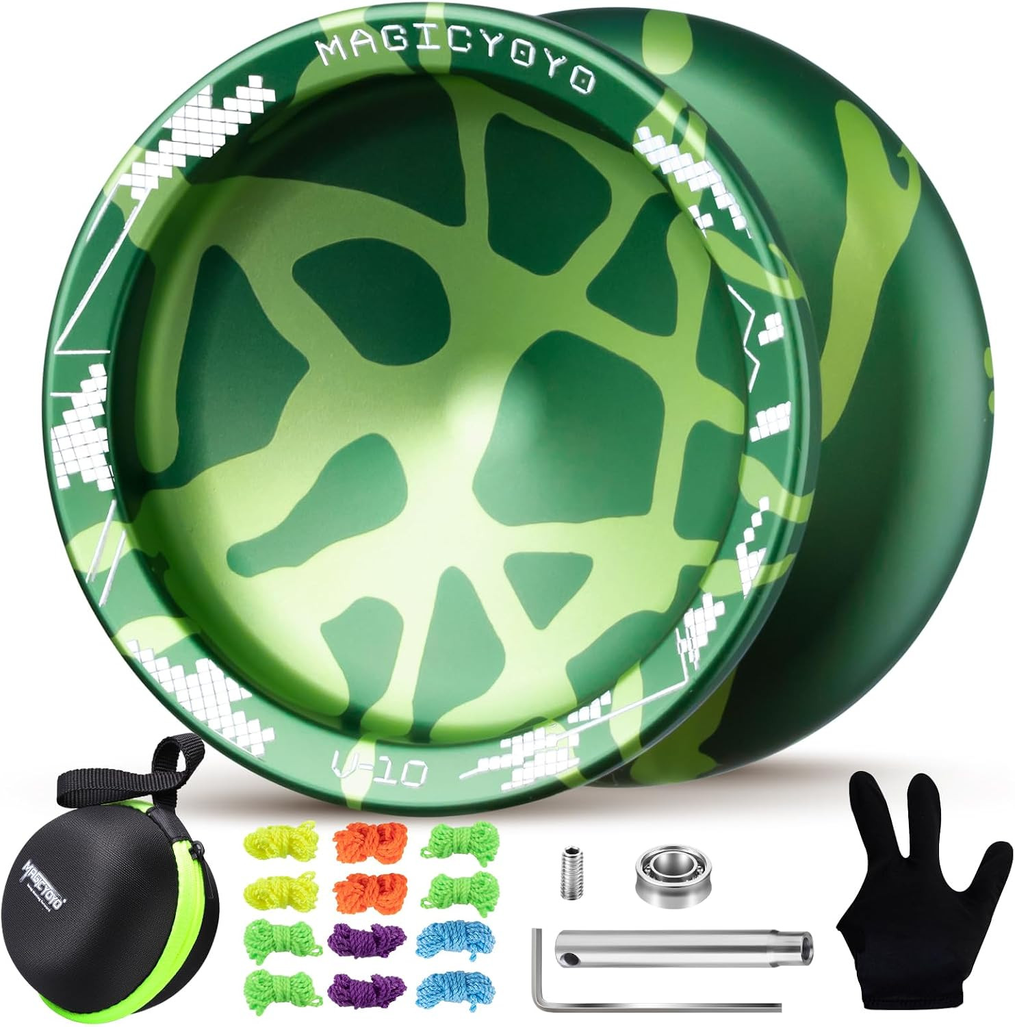 V10 Finger Spin Yoyo Professional Metal Trick Yoyo Responsive & Unresponsive Dua