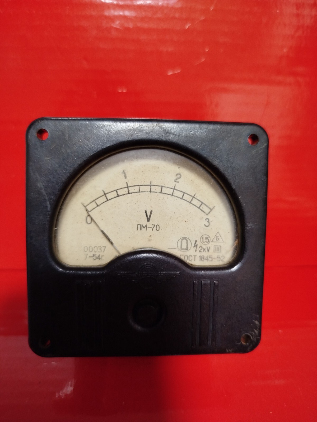 Vintage 3V DC Analog Voltmeter. Model PM-70 1954 USSR Soviet Union for collector