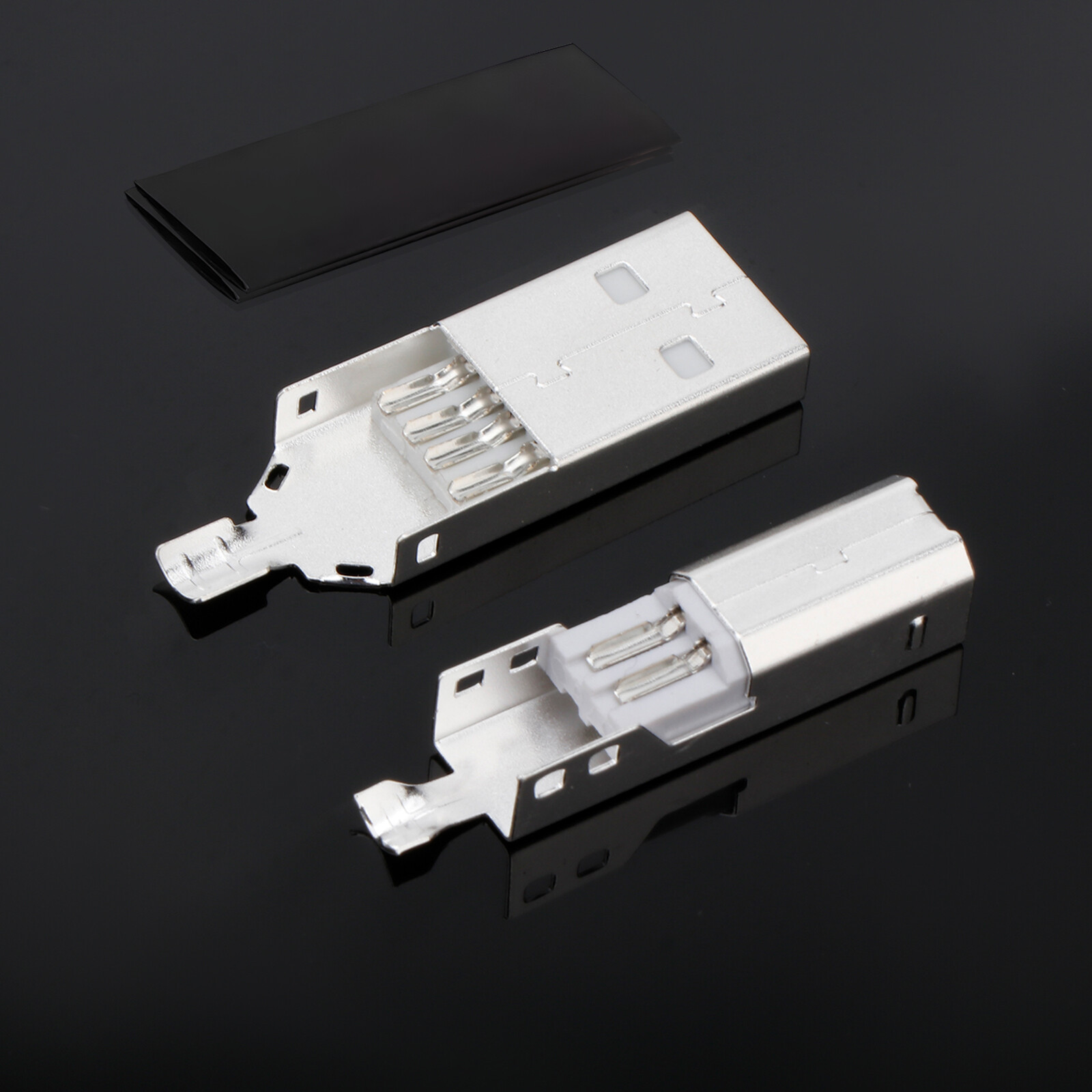 2PCS Silver Plated USB A USB B Type A Type B USB PLUG For USB Cable Date Wire