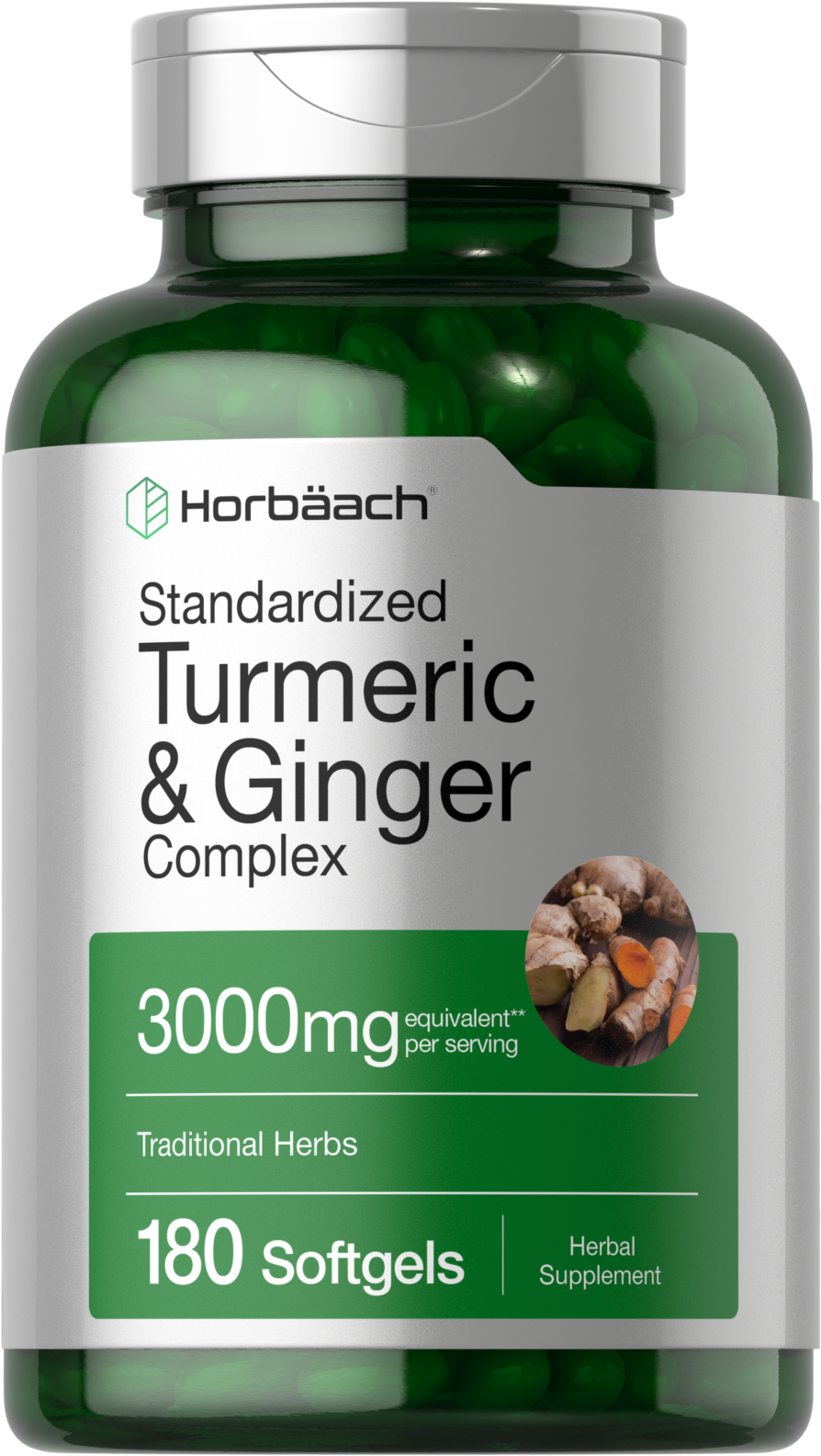 Turmeric Curcumin & Ginger Complex 3000 mg | 180 Softgels | by Horbaach