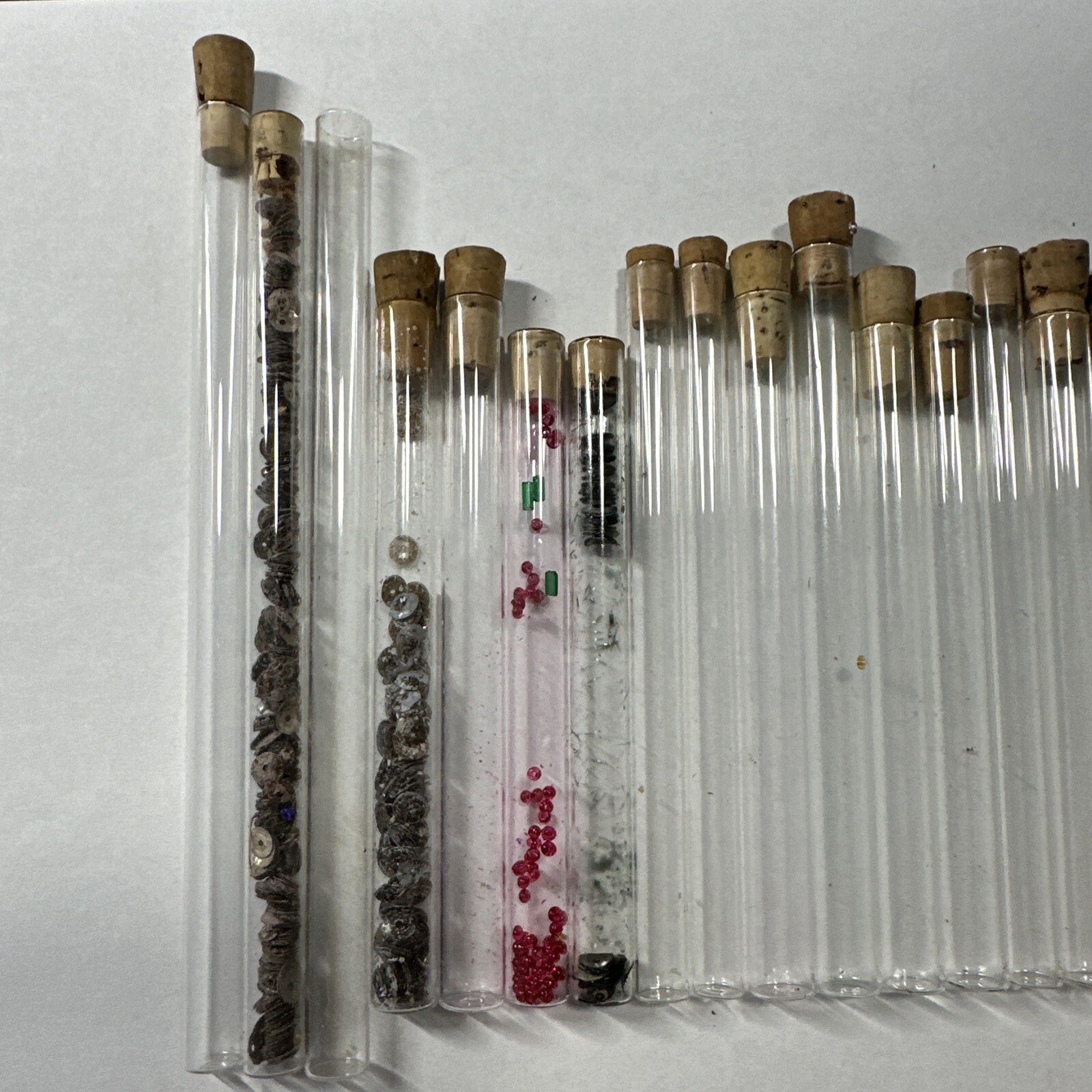 Lot of 17 plastic Bead Storage Tubes