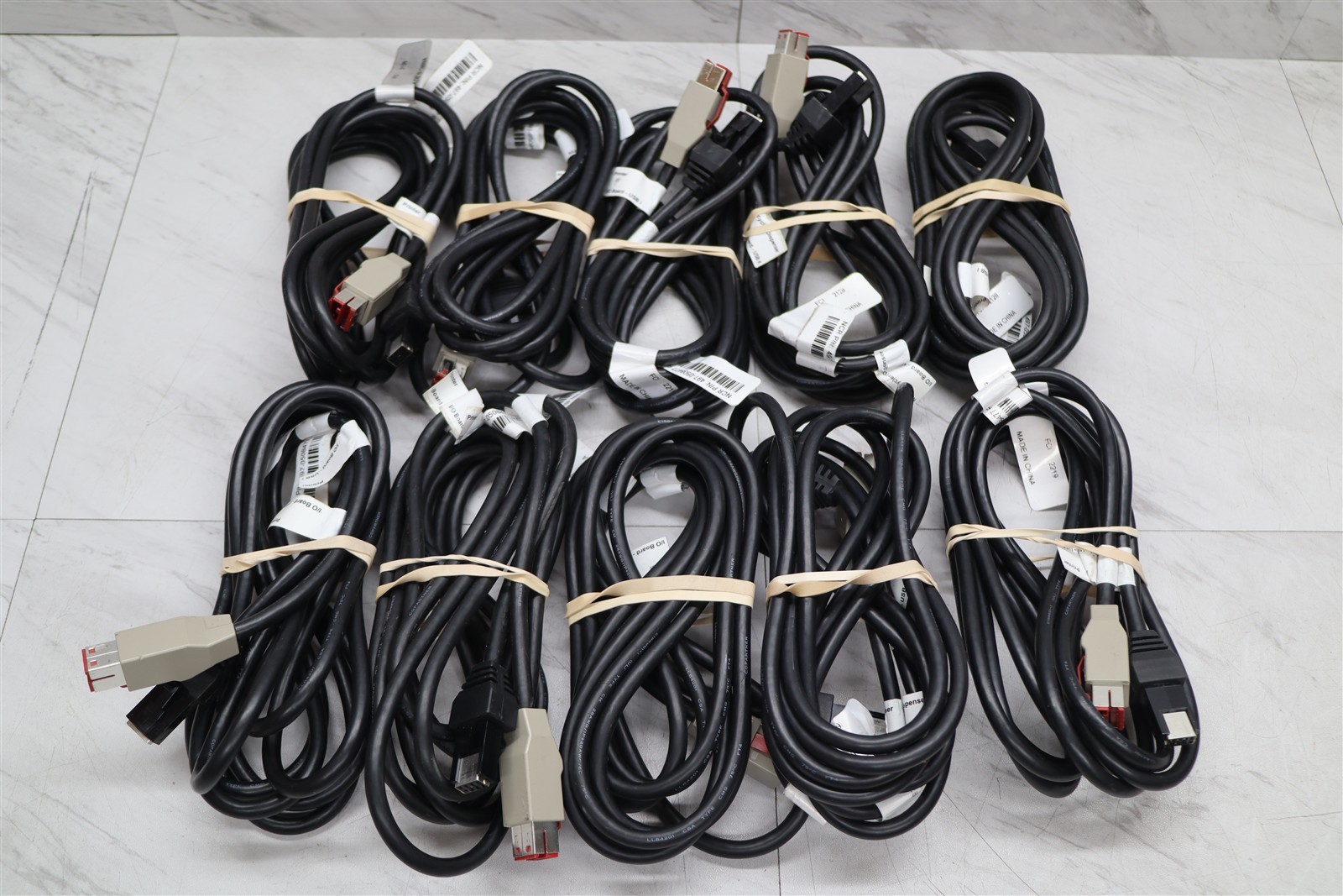 10 LOT - NCR 497-0508477 POS Cash Register Power Control Cable 2x4 Latch POS2
