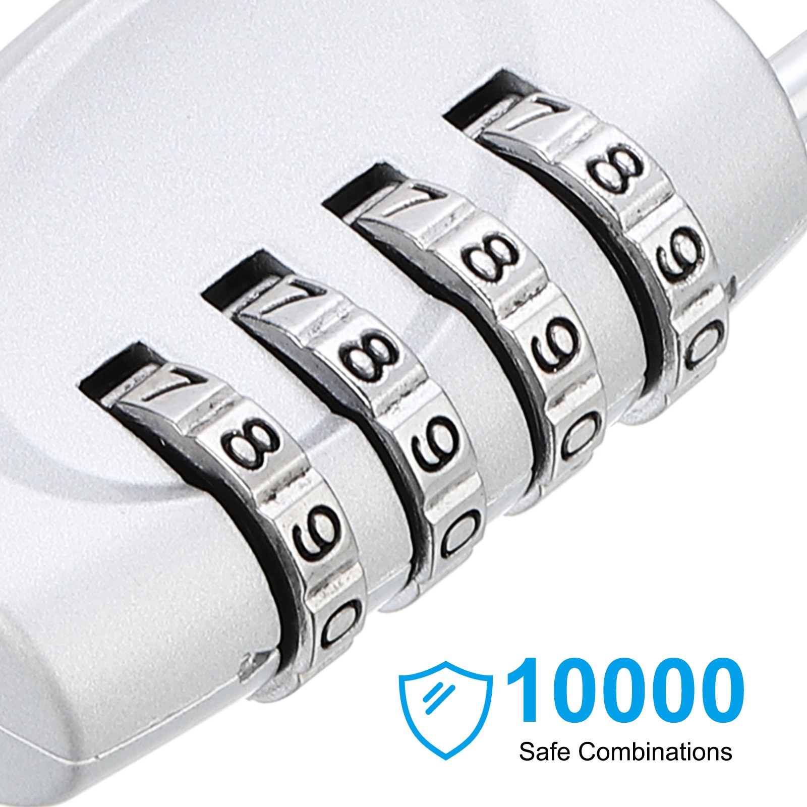 Combination Lock, 4 Digit Outdoor Padlock Waterproof Locker Lock, Silver