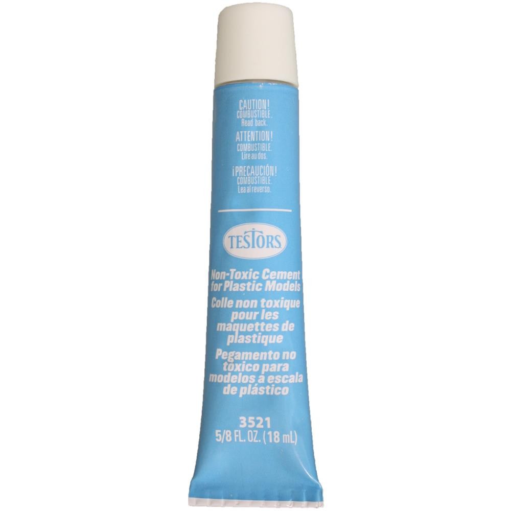 TESTORS NON TOXIC CEMENT GLUE FOR PLASTIC MODELS .625 oz - 3521