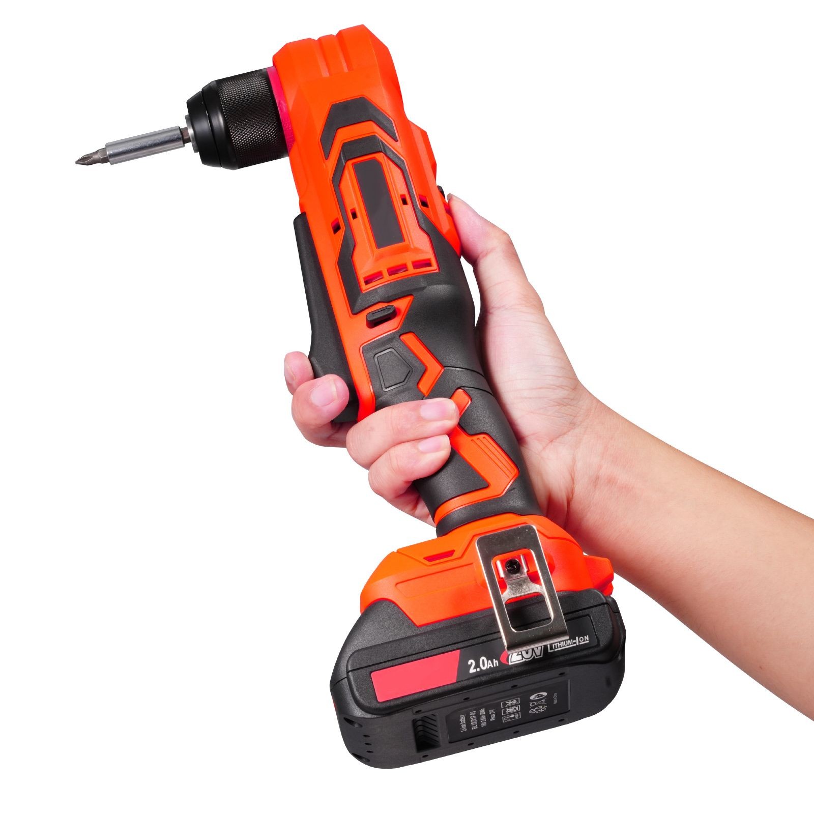Cordless 3/8" Right Angle Drill, Brushless, 45N·m, LED Light
