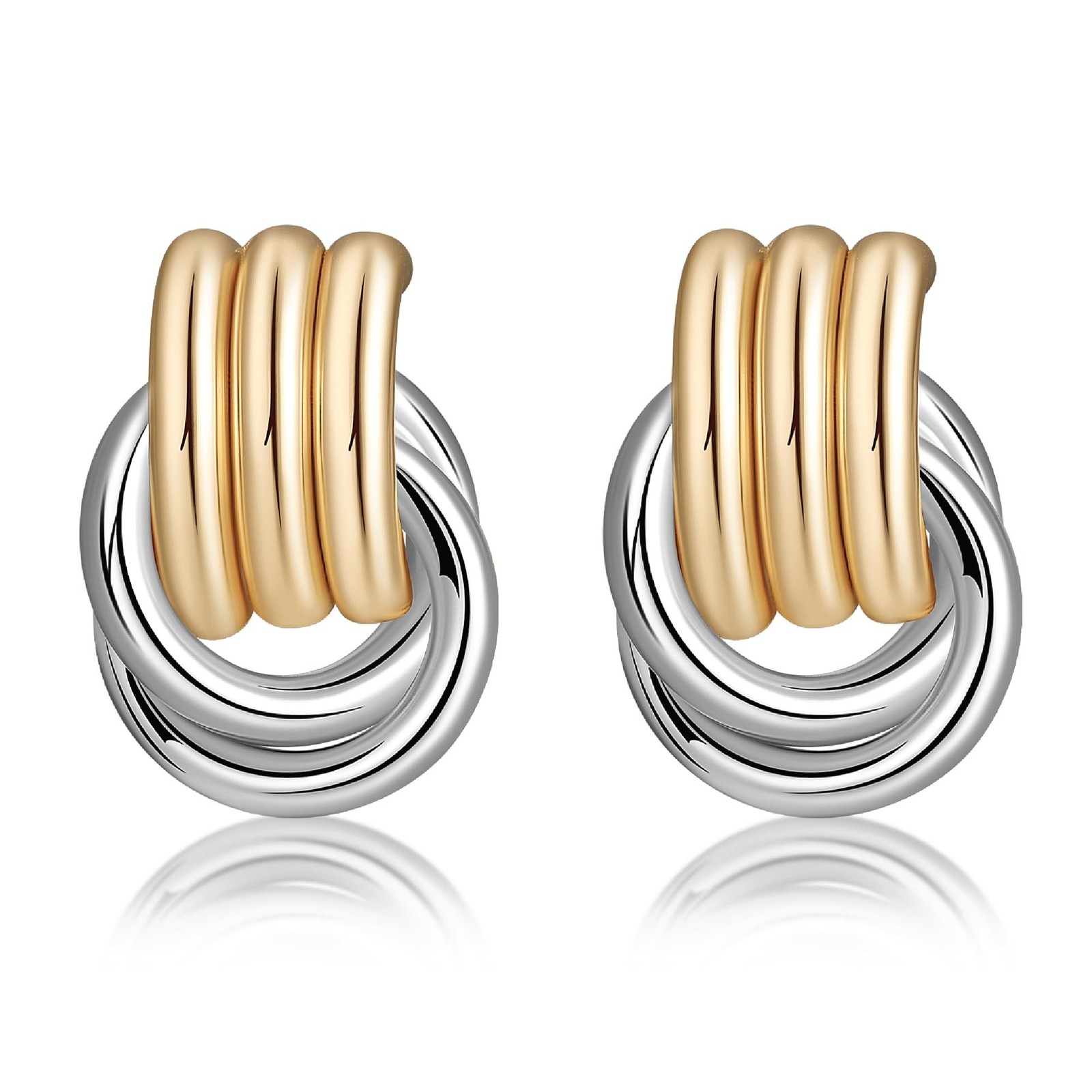 Chunky Earrings Knot Link Statement Geometric Drop Dangle Earrings for Women_...