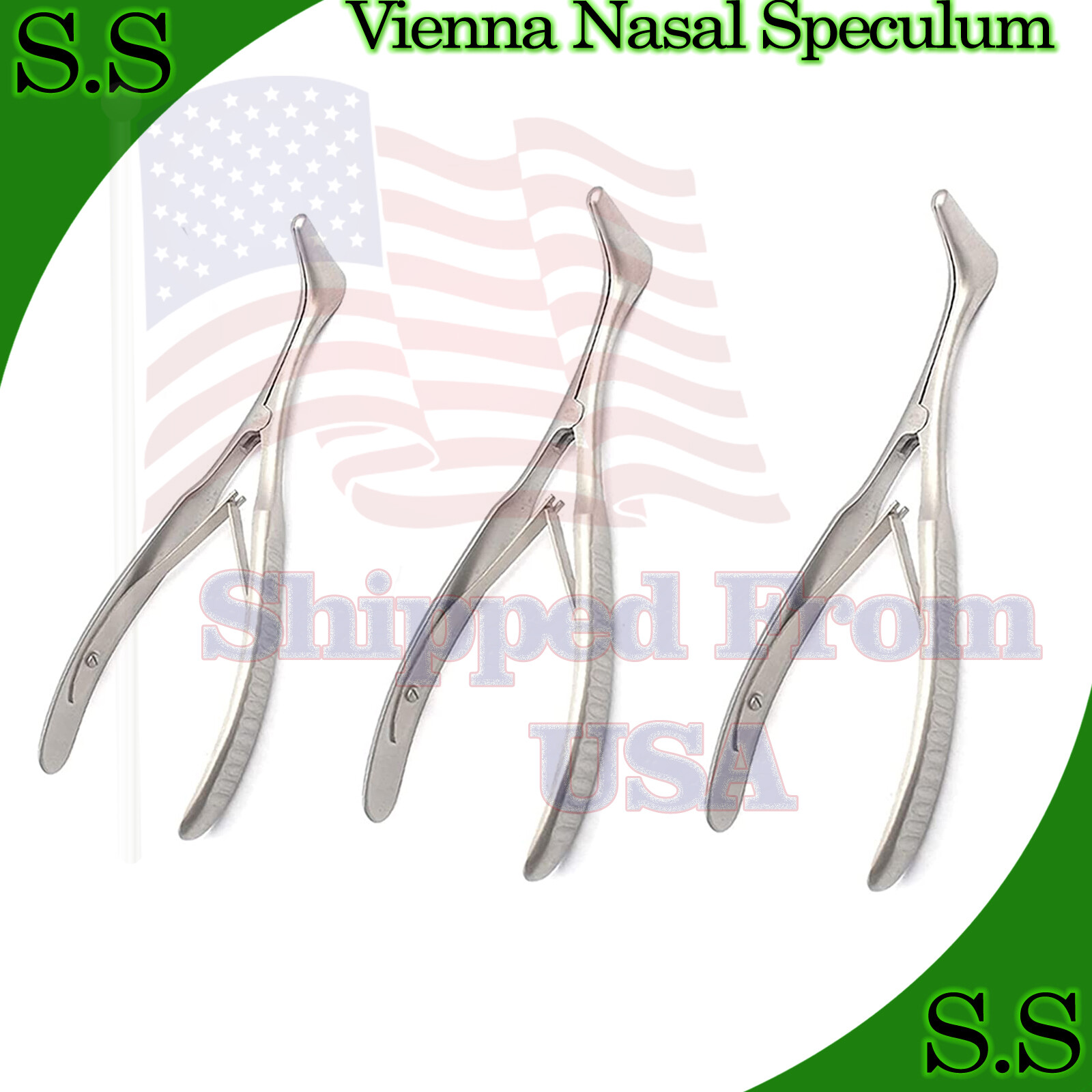 3 Pcs Vienna Nasal Speculum 5 3/4" (S/M/L) Surgical,ENT Instruments