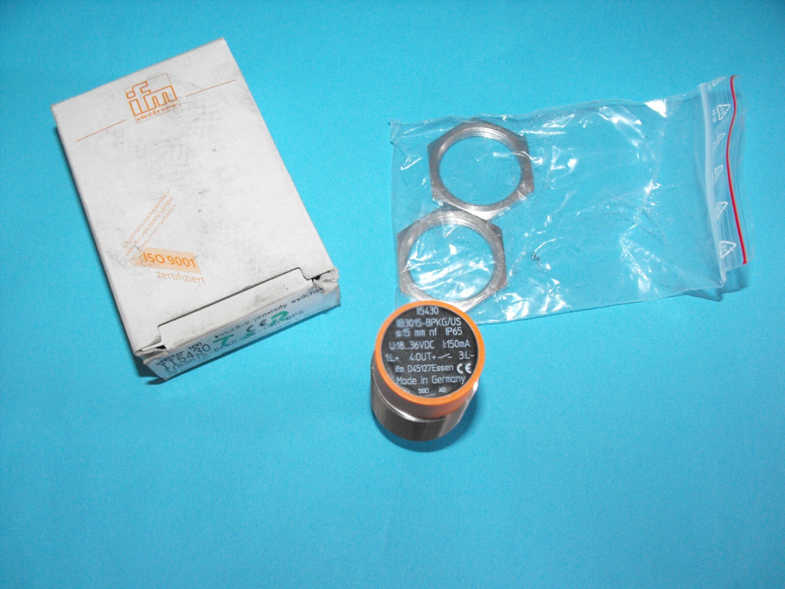 IFM EFECTOR II5430.IIB3015-BPKG/US-100-DPS.18-36VDC.Inductive Sensor.NEW.