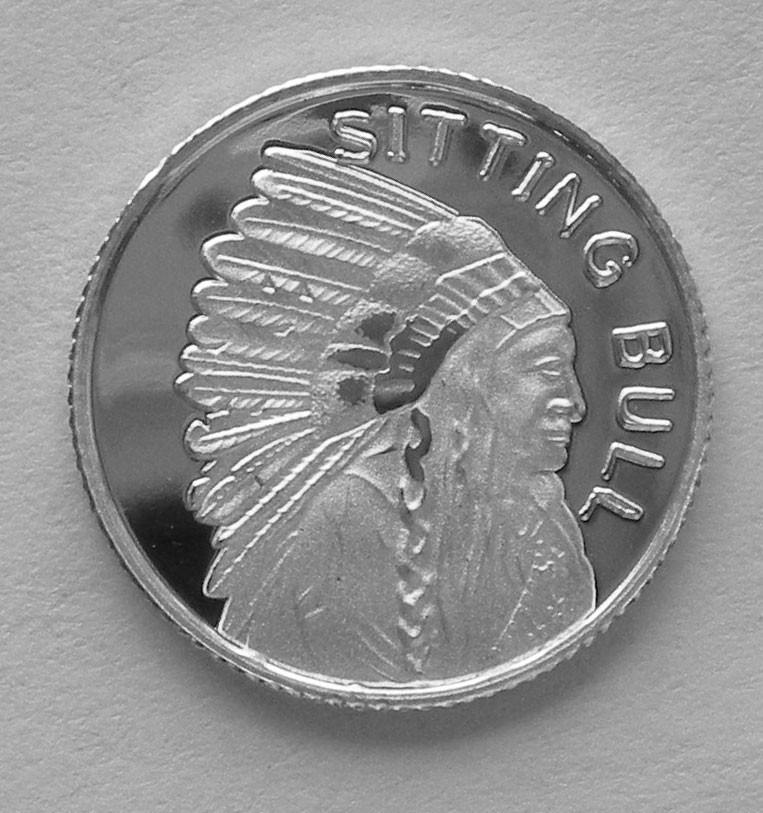 (25) 1 GRAM 0.999 PURE SILVER OF SITTING BULL CHIEF OF HUNKPAPA LAKOTA SIOUX b5