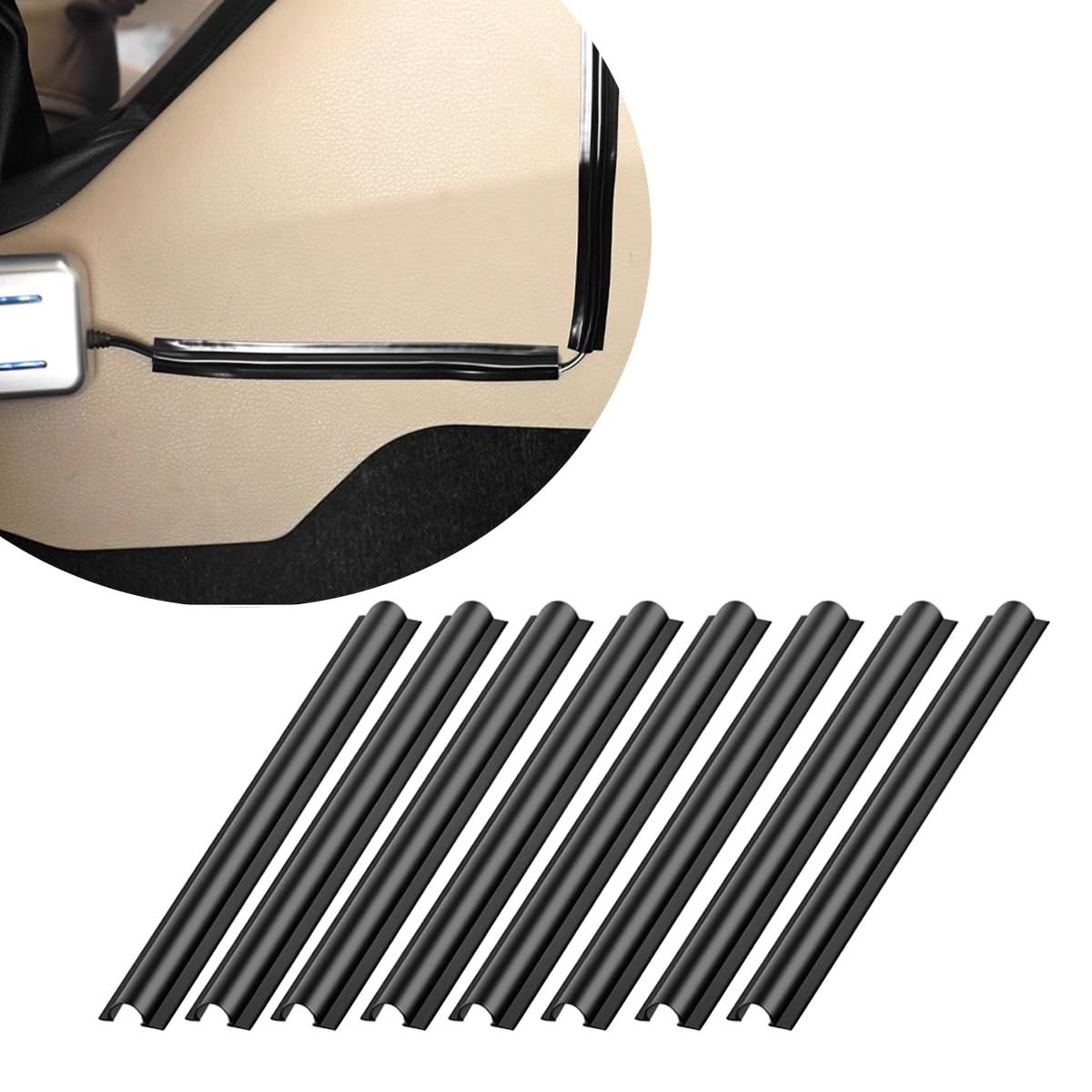 Gasedin 8 PCS Car Concealed Wire Sleeve, PVC Automotive 7.1×0.6 inches, 8