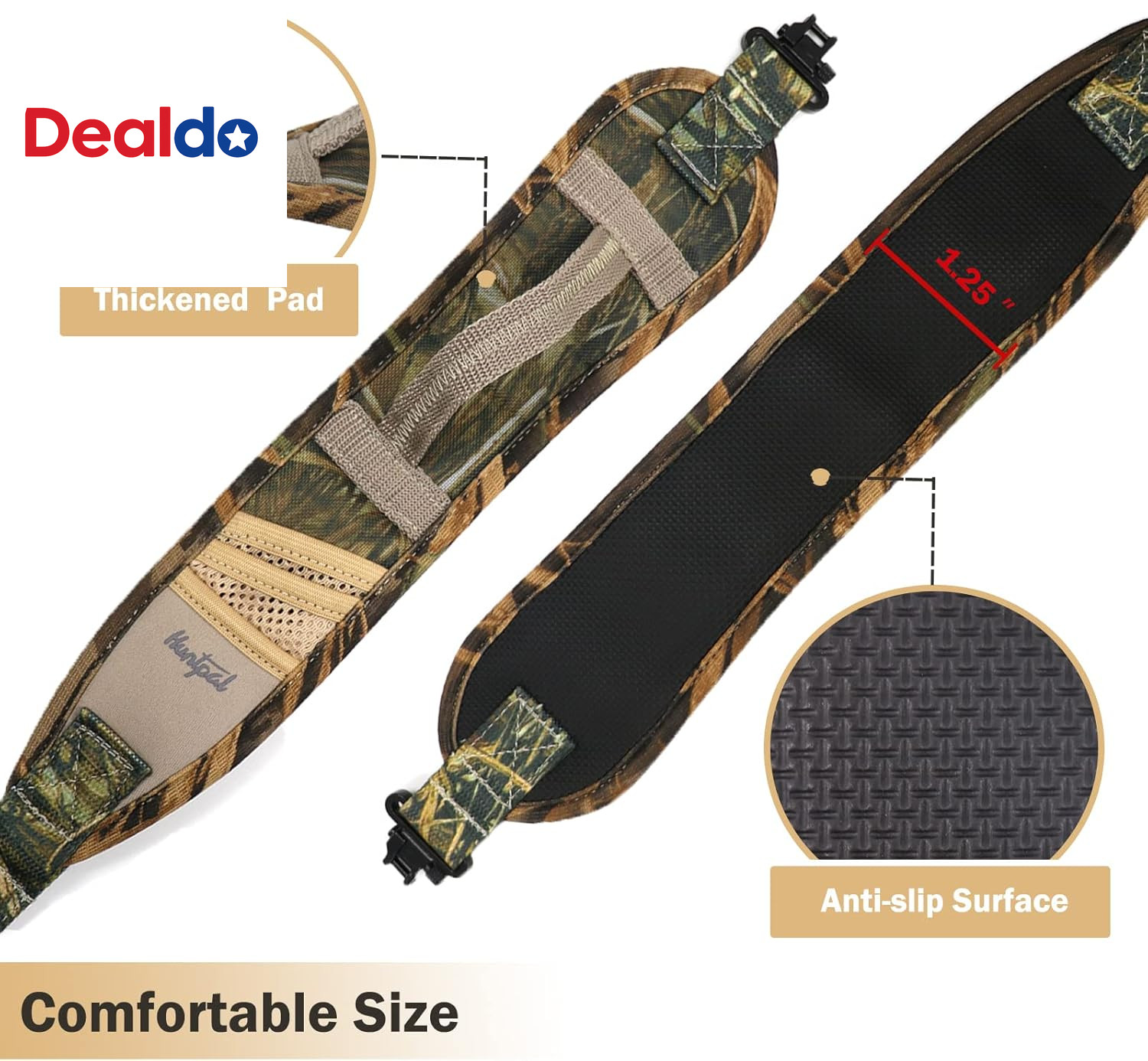 Full Camo 2 Point Gun Shotgun Rifle Sling with Quick-Grab Handle, 3 Accessories