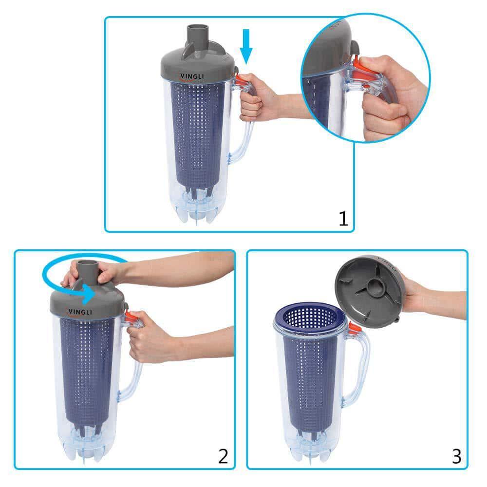 Leaf Canister with Plastic Mesh Basket Leaf Trap for Automatic Pool Vacuum Clean