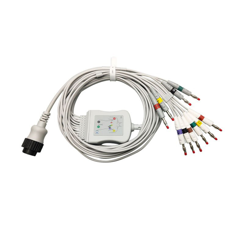 EKG ECG Cable 10-Lead Banana 4.0 Compatible KENZ 103 106 Cardioline/Remco delta