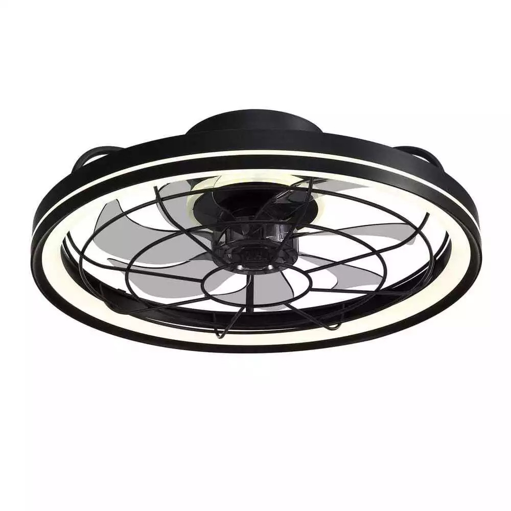 20" Modern LED Ceiling Fan Lights Flush Mount Light kit With APP Remote Control
