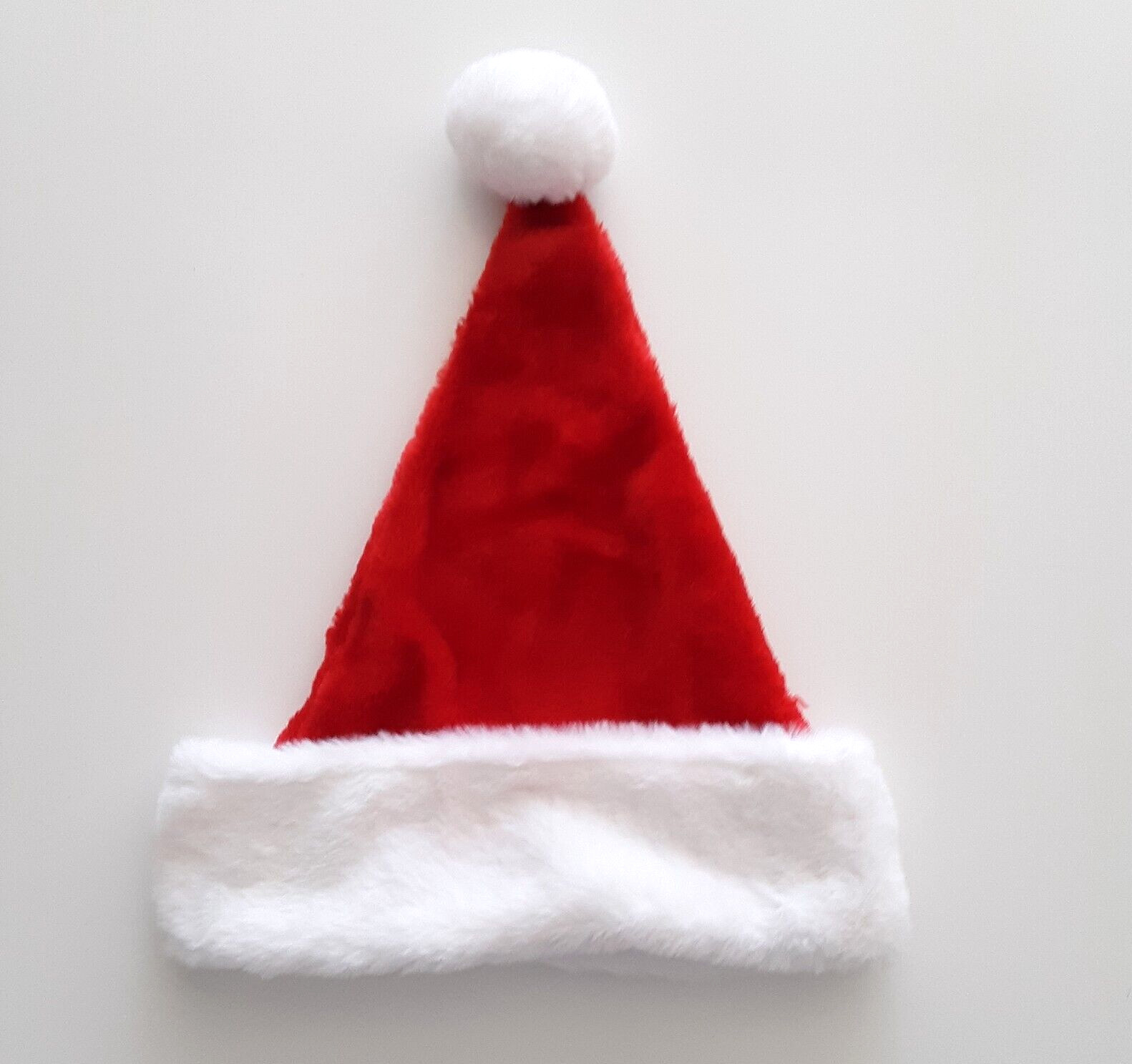 Merry Brite Plush Red Christmas Holiday Santa Hat Adult Size S
