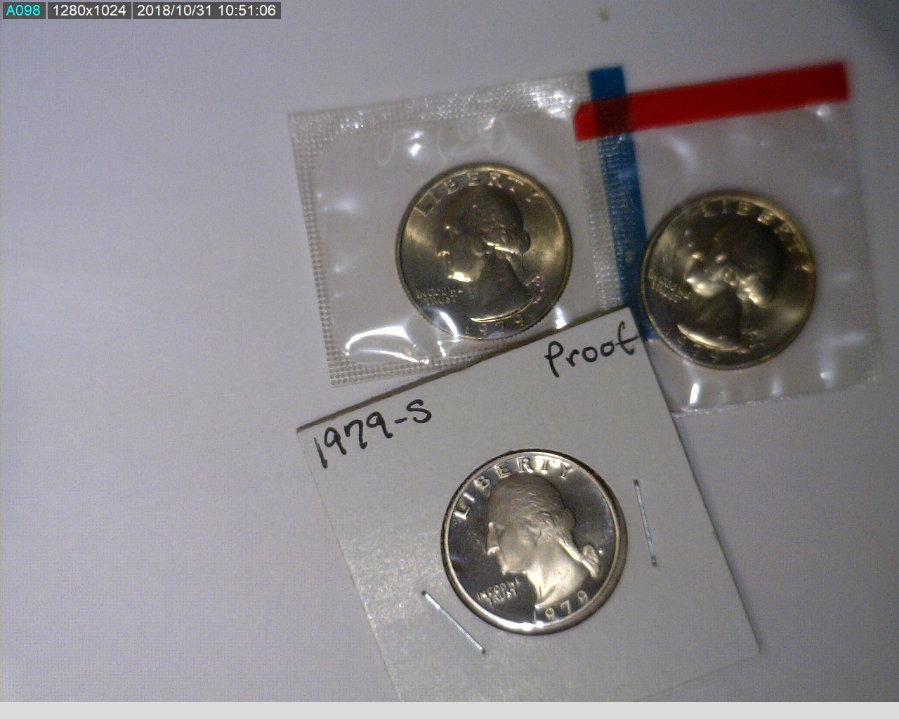 1979 P D S Washington Quarter Unc in Mint Cello and Proof 25c