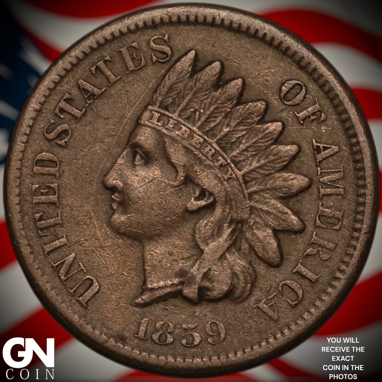 1859 Indian Head Cent Penny A2946