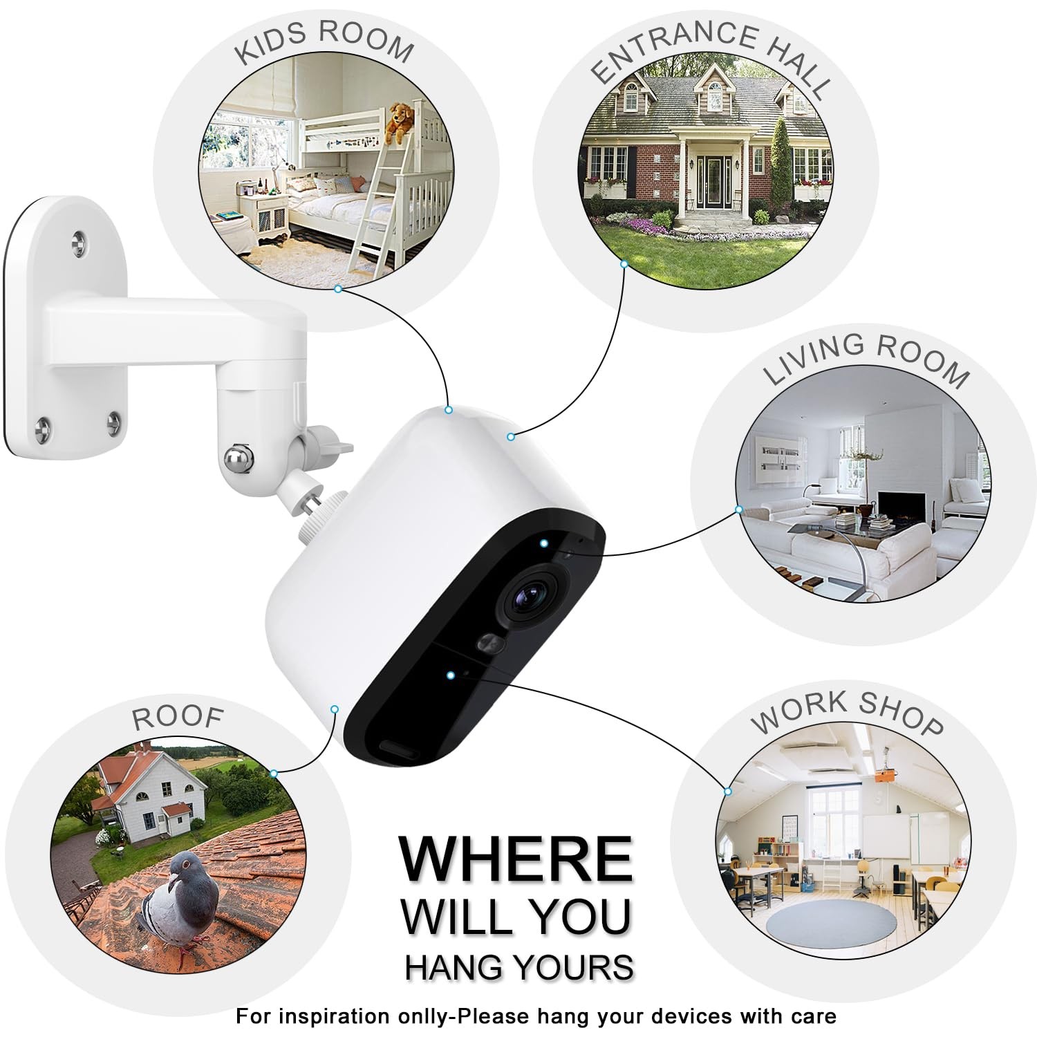 2Pack Adjustable Wall Mount for Arlo Essential 2K Indoor/Outdoor(2nd Generation)
