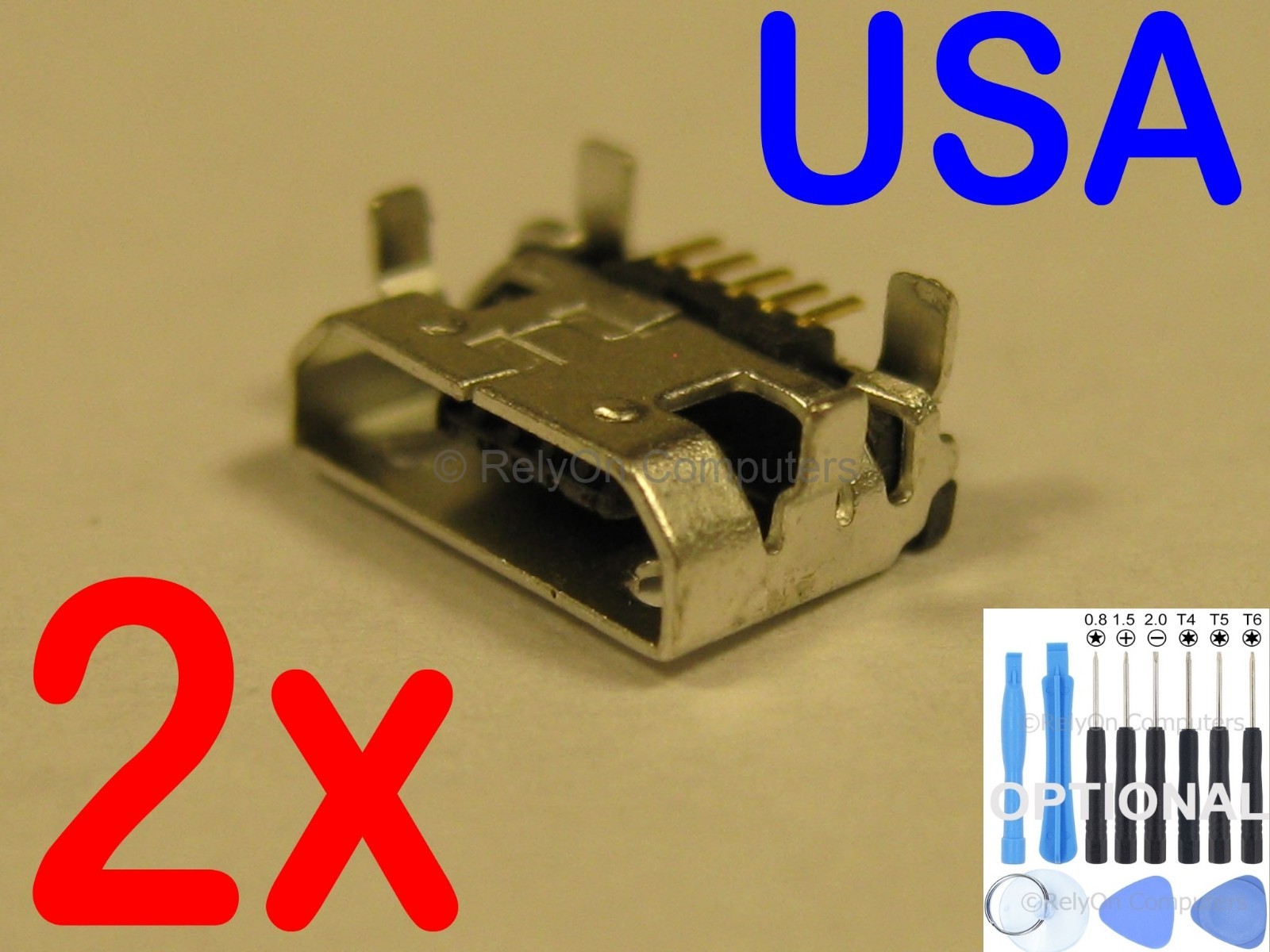 2x OEM Type Micro USB Charging Port Charger For Dell Venue 10 Pro 5055 5000 USA