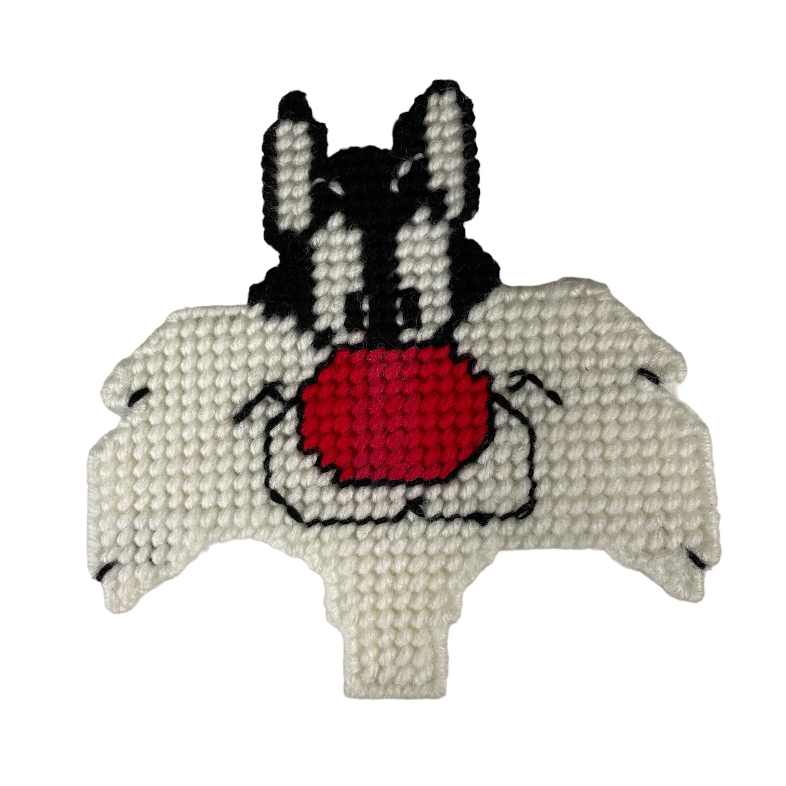 Vintage Handmade Looney Tunes Sylvester The Cat Cross Stitch Pattern Magnet