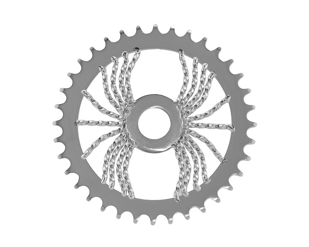 LOWRIDER Bicycle Spider Square Twisted 36T Chainring 1/2x1/8 Chrome 1-Pc Crank.