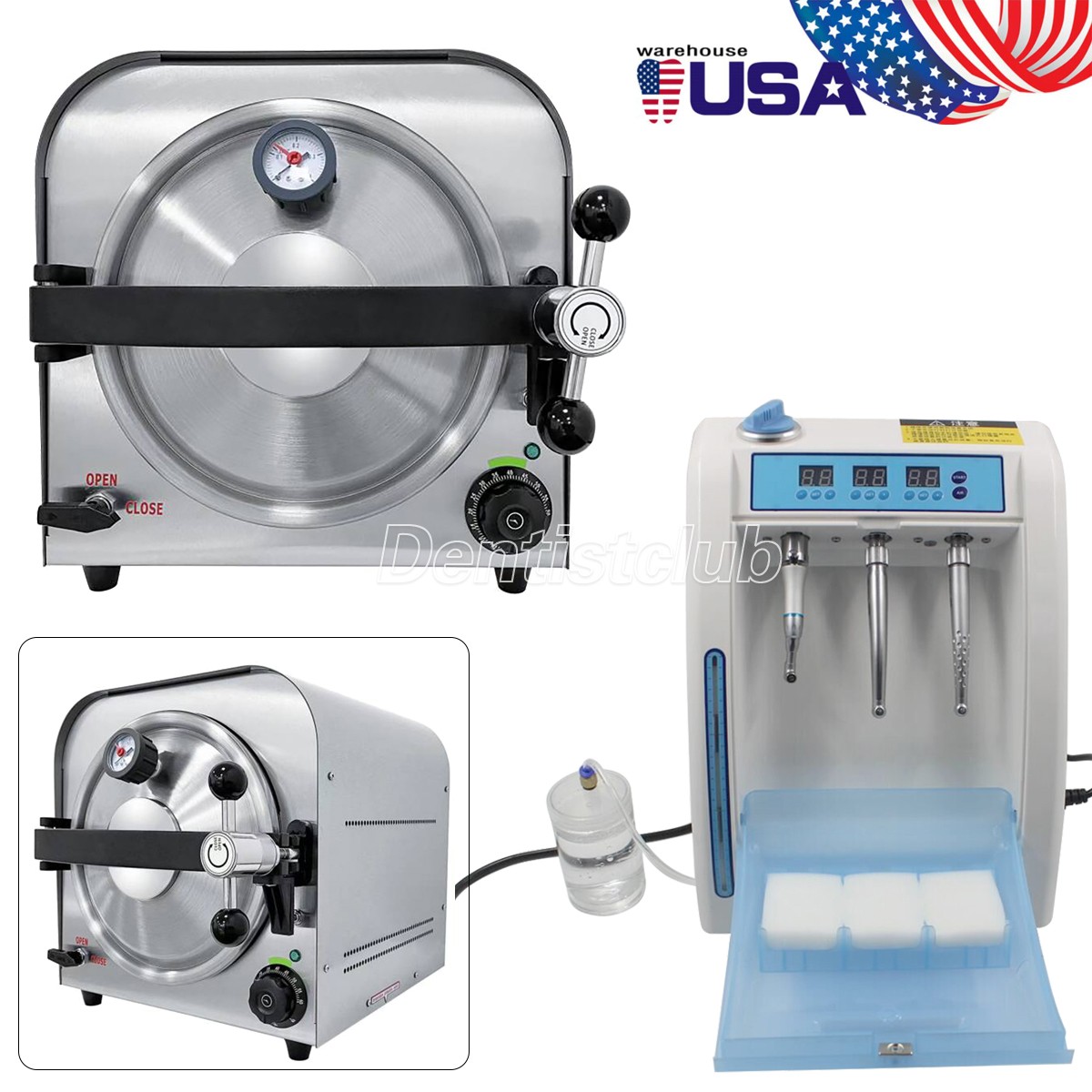 14L Dental Autoclave Steam Sterilizer /Handpiece Maintenance Lubrication System