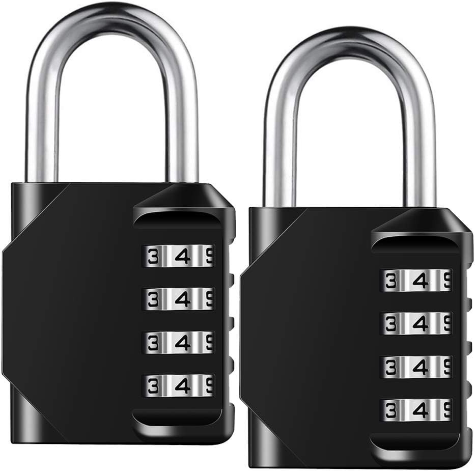 Heavy Duty Waterproof 4 Digit Combination Padlocks – 2 Pack for Maximum Security