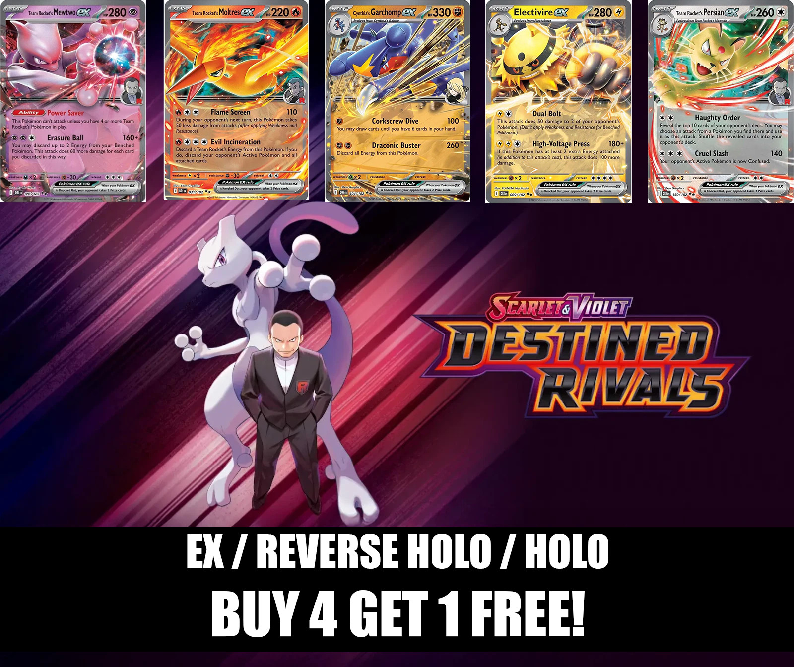 Pokémon Destined Rivals: Pick Your Card –Reverse Holo/Holo/ex NM TCG