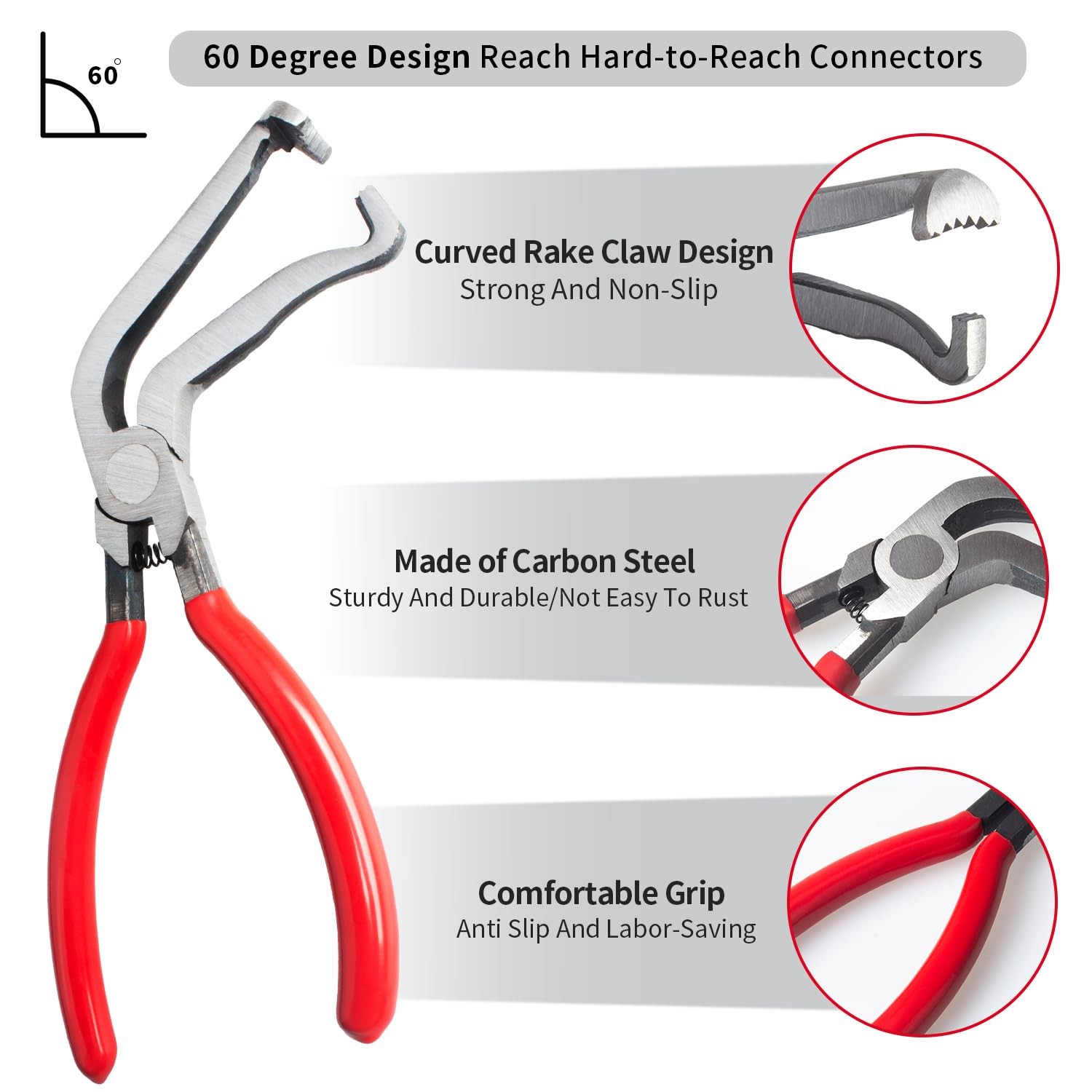 Electrical Connector Disconnect Pliers 8 Inch Auto Release Tool Set 3 Pcs