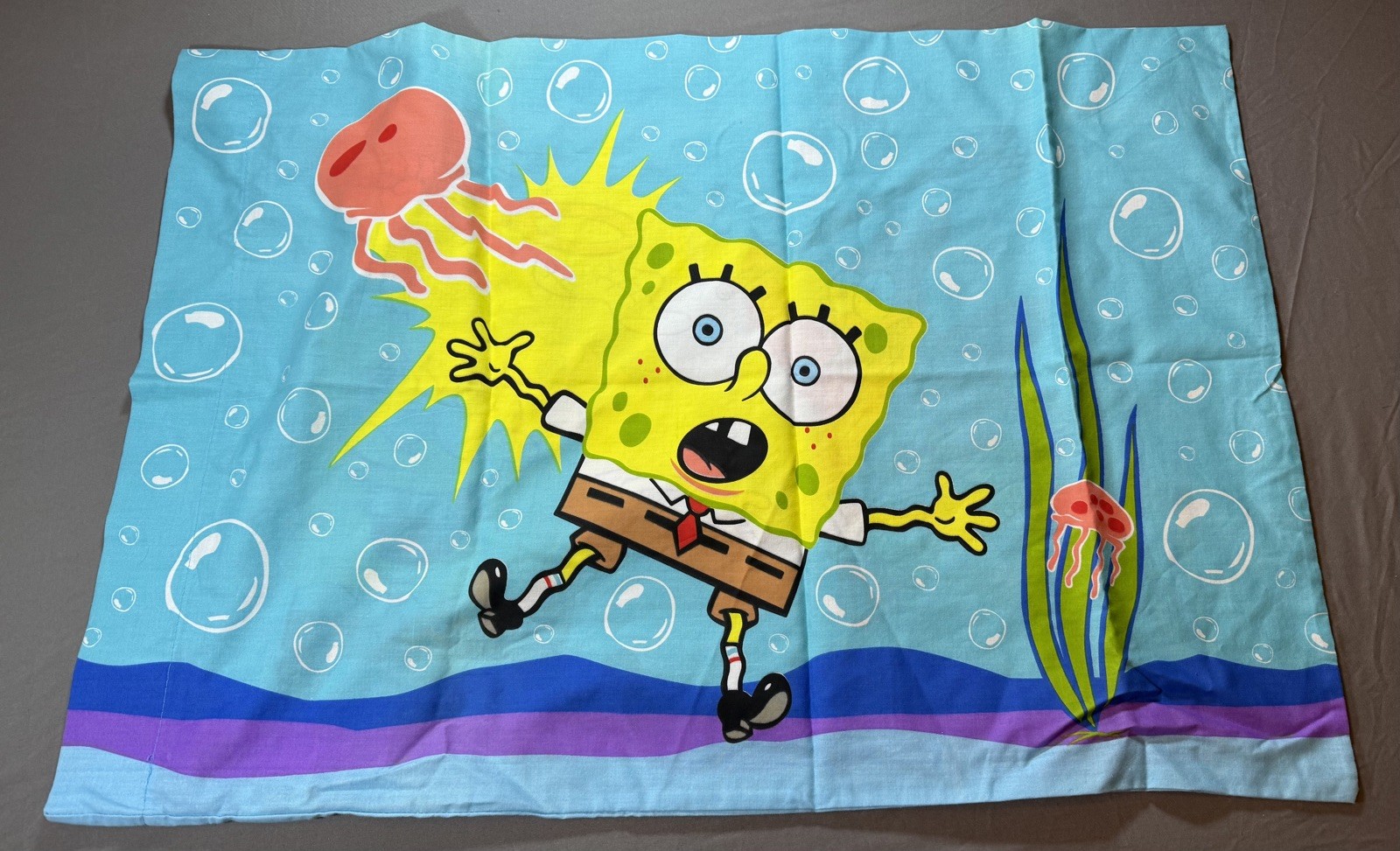 Vtg SpongeBob SquarePants Nickelodeon 2004 Two-Sided Pillow Case Standard Y2K