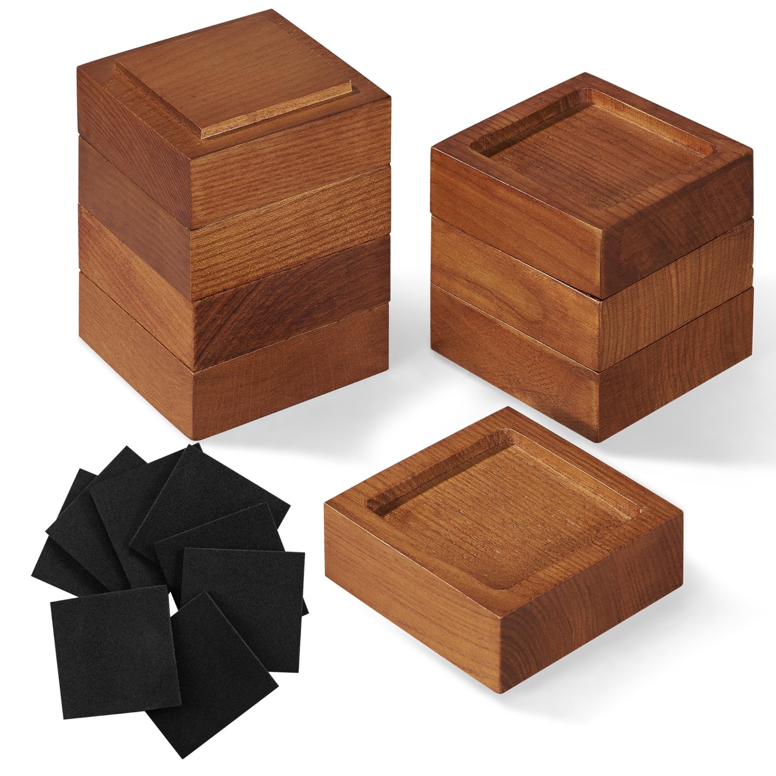 Bed Risers, Furniture Risers (Set of 8-Height 1) Can be Adjusted to 2'' 3''or 4'