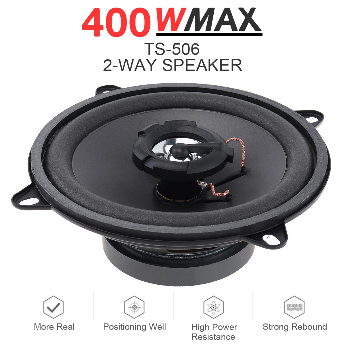 1 piece of 5 Inch 400W Max 2-Way Vehicle Door Audio Music Stereo Speaker 4OHM