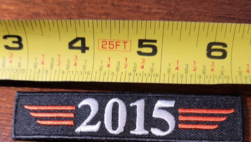 New 2015 White letters n Black Background with Orange Trim Patch-