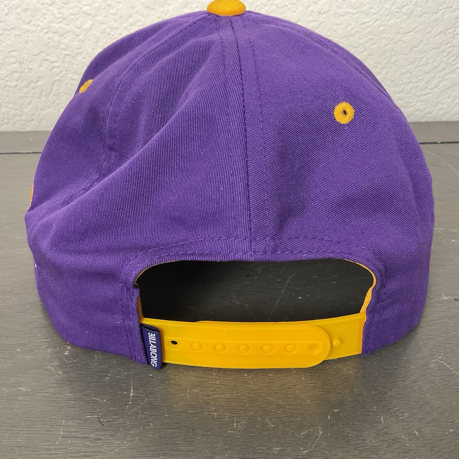 Billabong Purple/Yellow 3D Logo 6 Panel SnapBack Ball Hat/Cap One Size