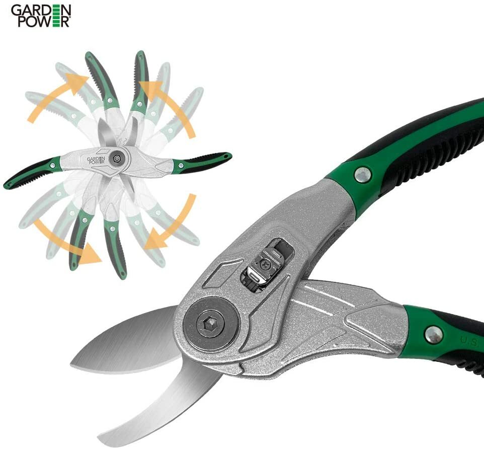Garden Power Hand Pruner & Shears 2 in 1 Multi-Cutter, US Patented, Half Inch