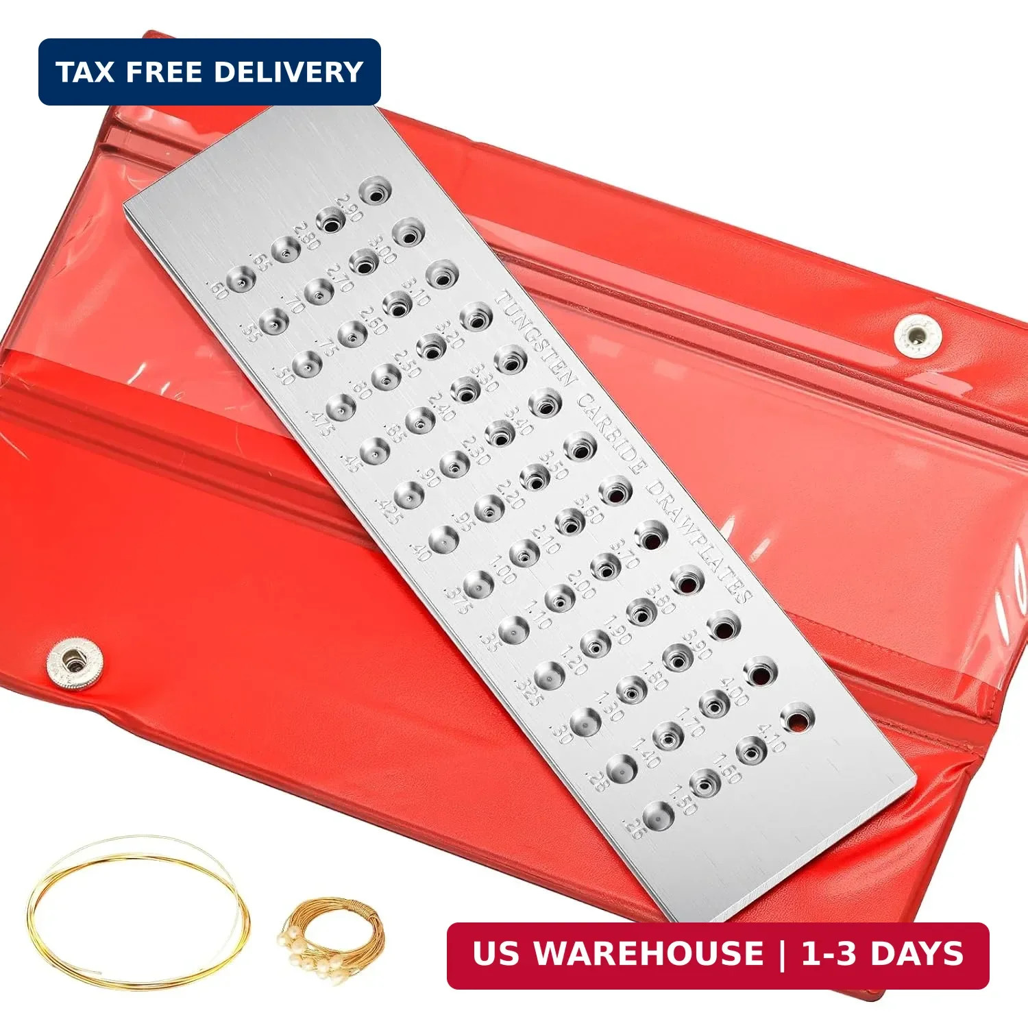 0.26-4.1Mm Jewelry Wire Drawplate 52 Holes Tungsten Carbide Steel round Draw Pla