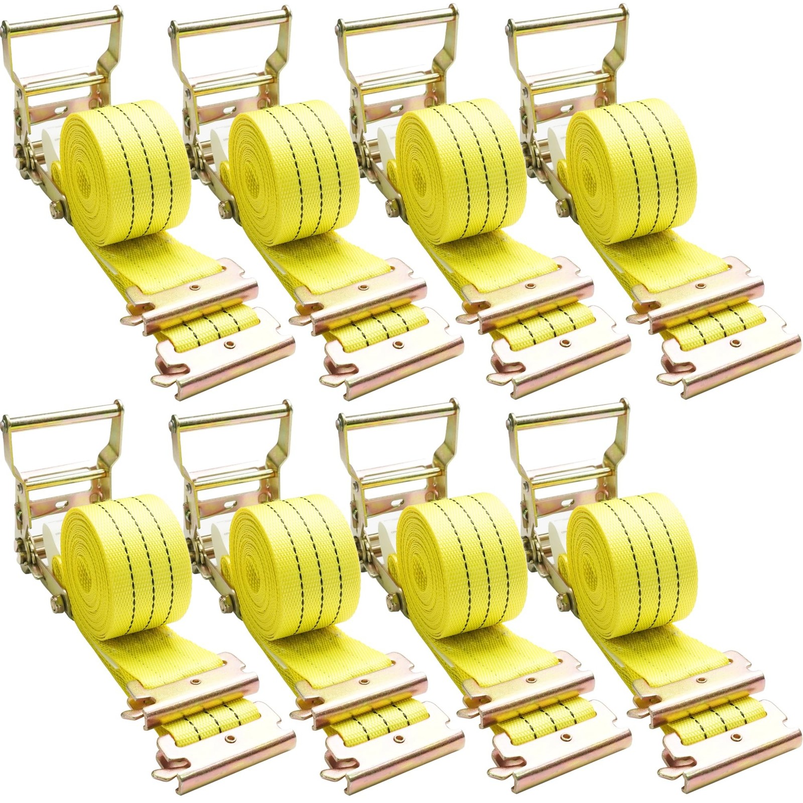 E Track Ratchet Straps Tie Down Strap (8-Pack), 2in×15ft Heavy Duty Tie Dow
