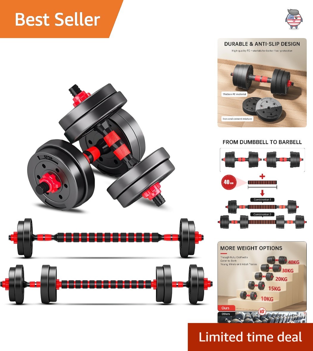 Compact Adjustable Free Weights Dumbbell Set - Space-Saving Home Gym Equipment