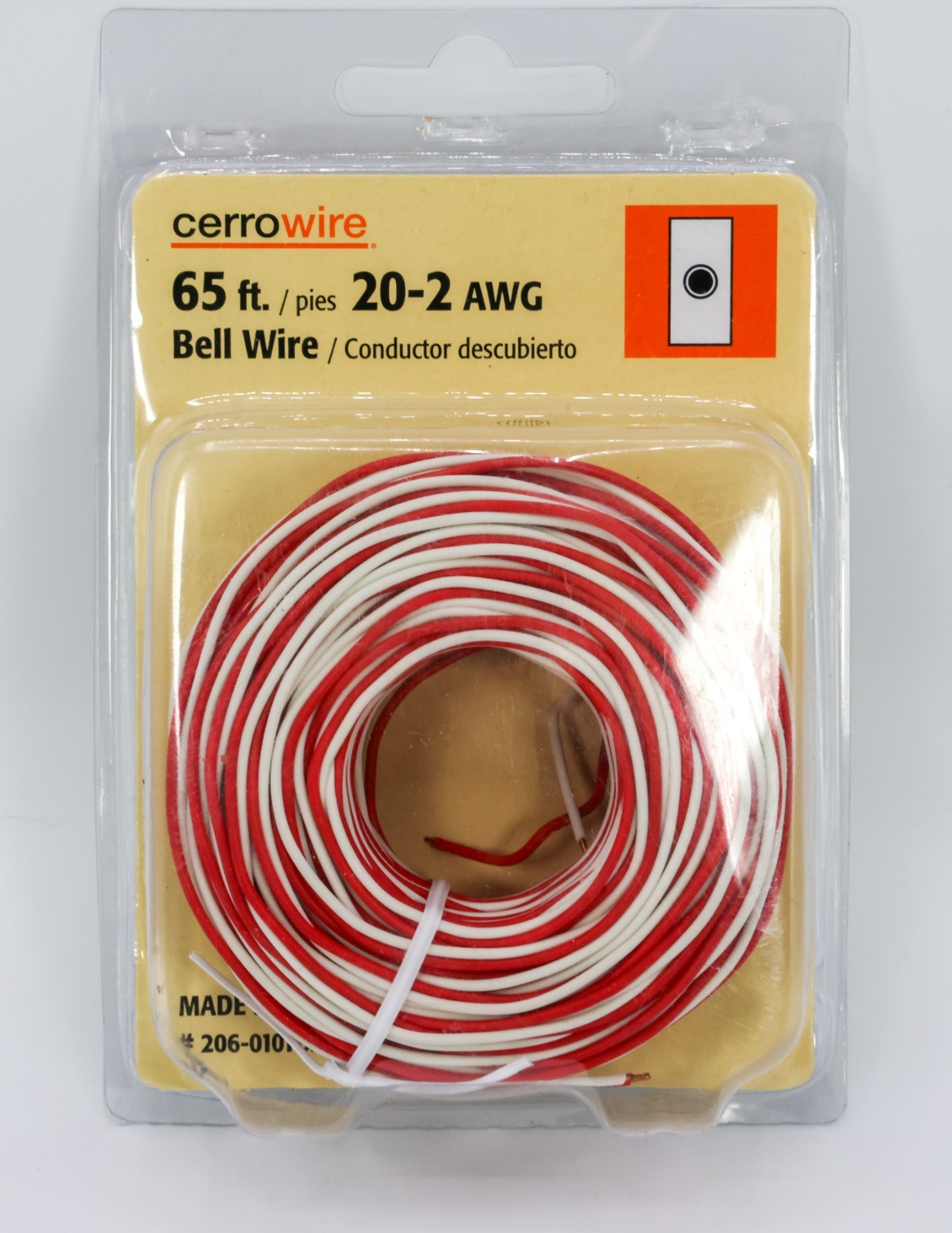 Cerrowire 20-2 AWG Bell Wire 65 ft Low Voltage 48V Red White