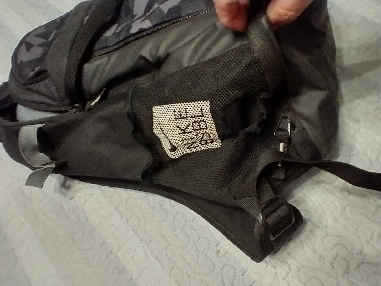 Nike Bsbl Black/Grey Camo Backpack with Multiple Compartments Used