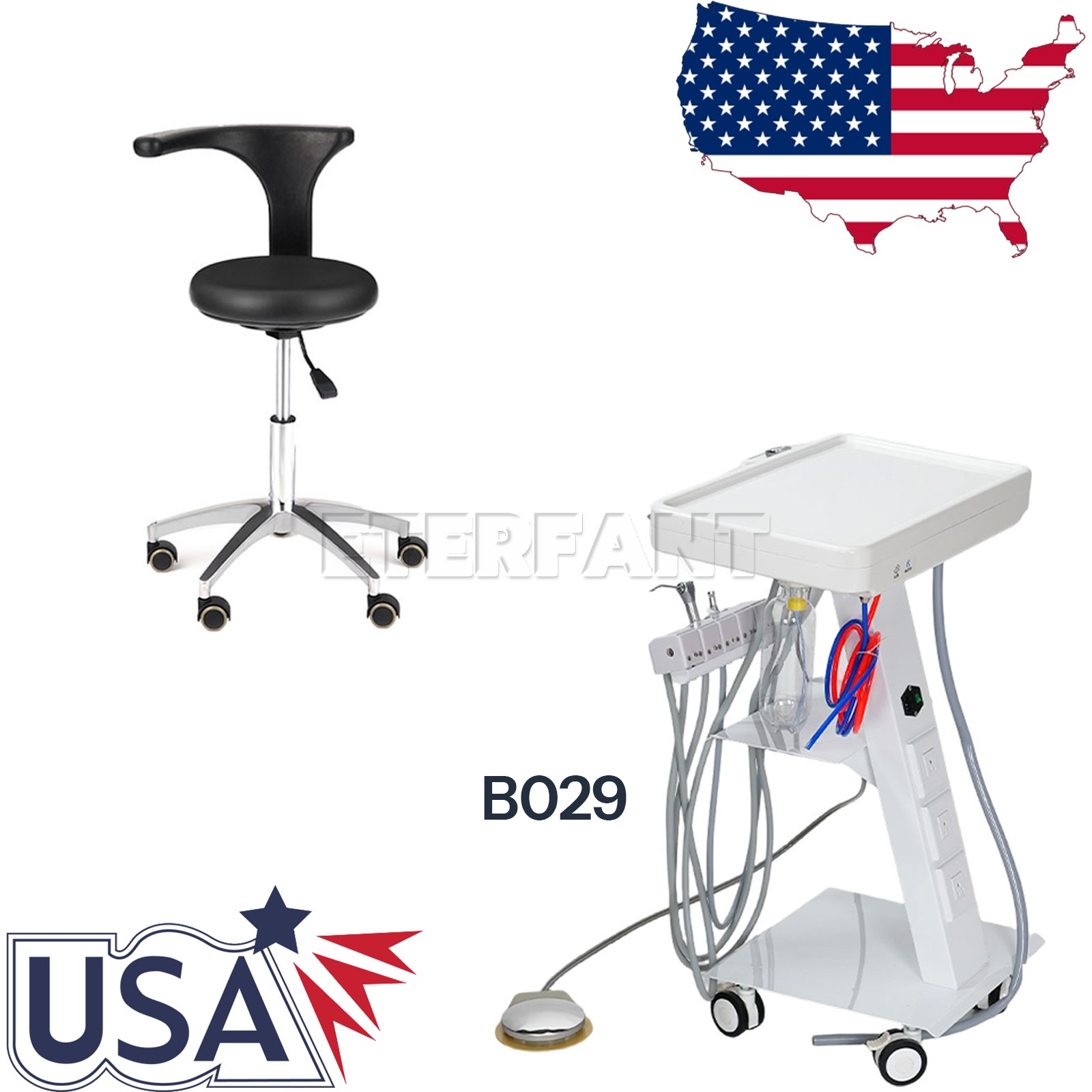 Portable Dental Delivery Unit System with Socket/Doctor Assistant Mobile Chair