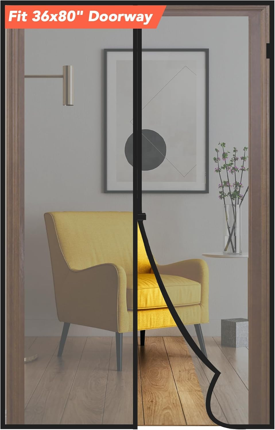Magnetic Screen Door- Fit up to 36 X 80” Door. Heavy-Duty Screen Door Mesh with