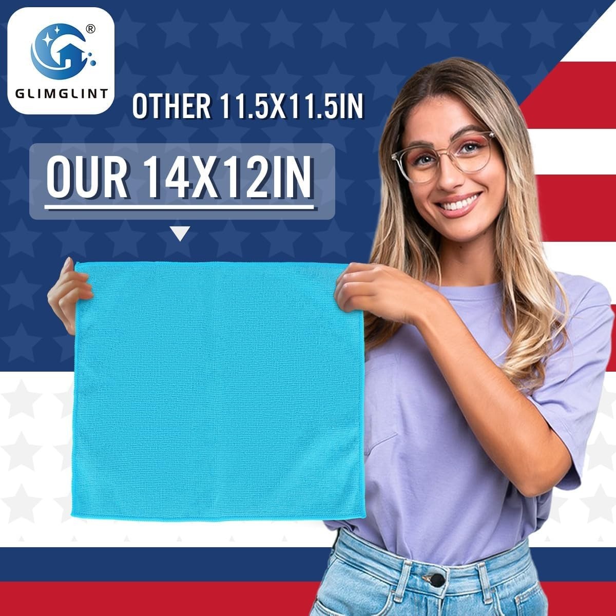 Eco-Friendly 12 Pack Microfiber Cleaning Rags - Multi-Surface, Machine Washable