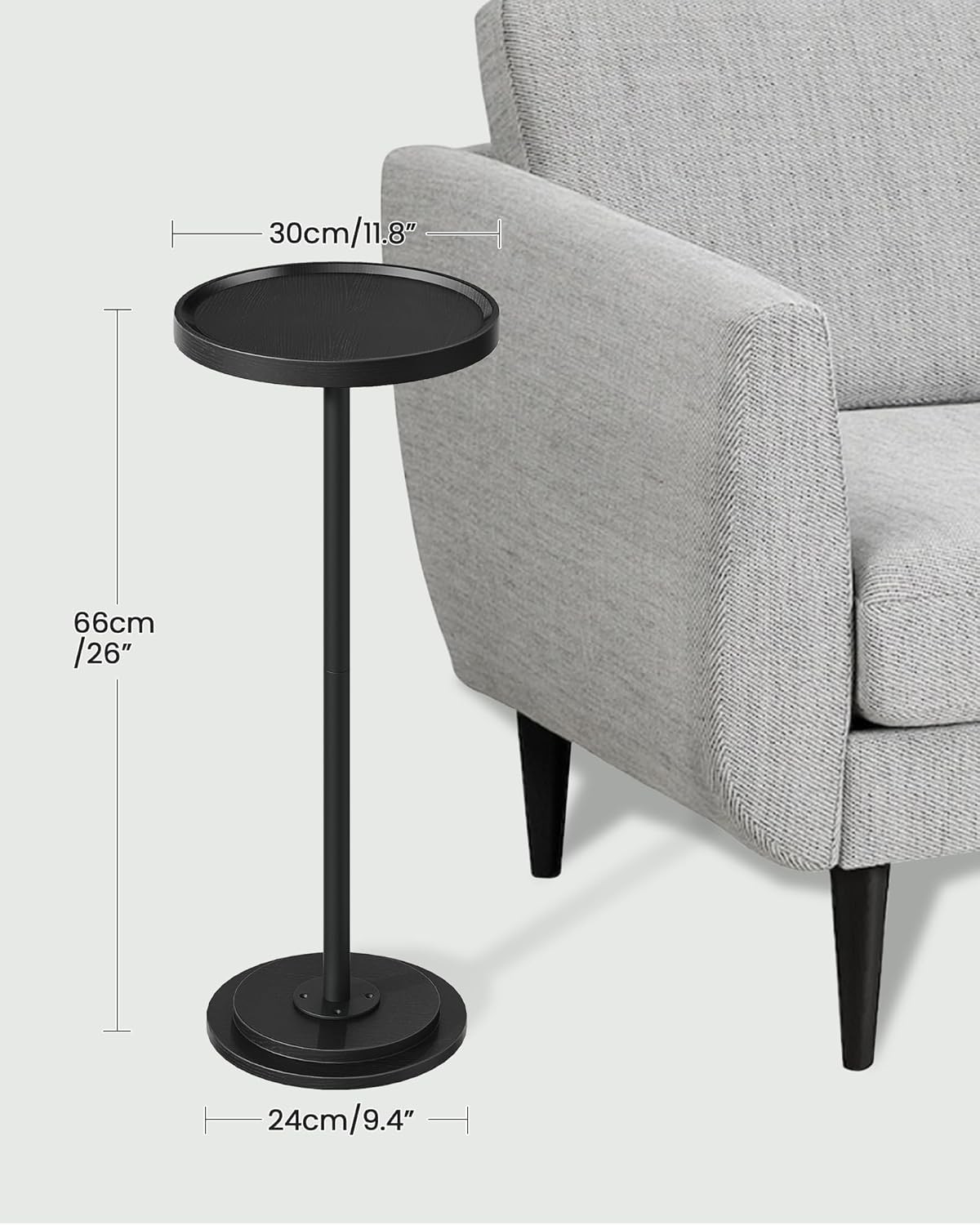 Small Round Side Table Drink Table Small Spaces Pedestal Cocktail Table