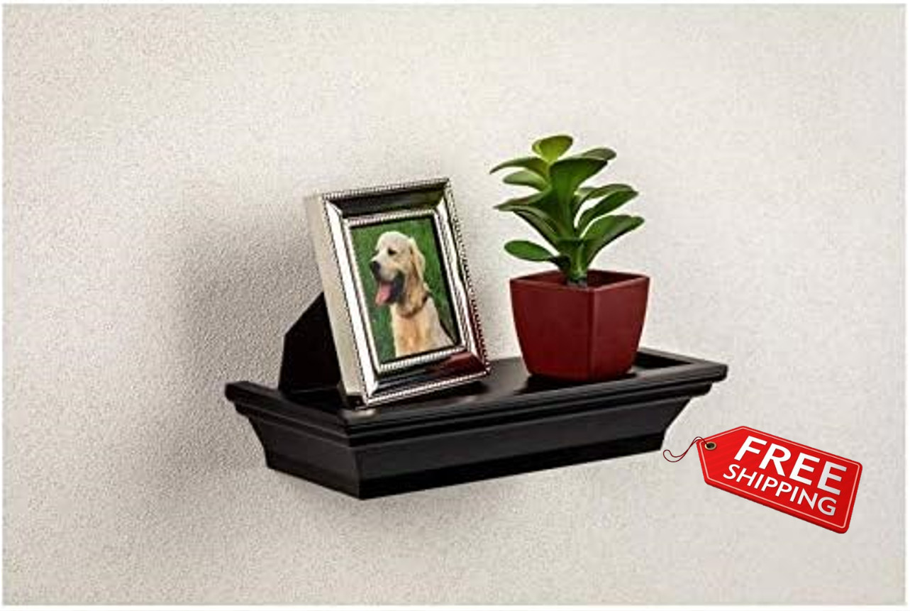 Greenbrier Black Small Floating Shelf, 8.625 inches x 4 inches x 1.5 inches