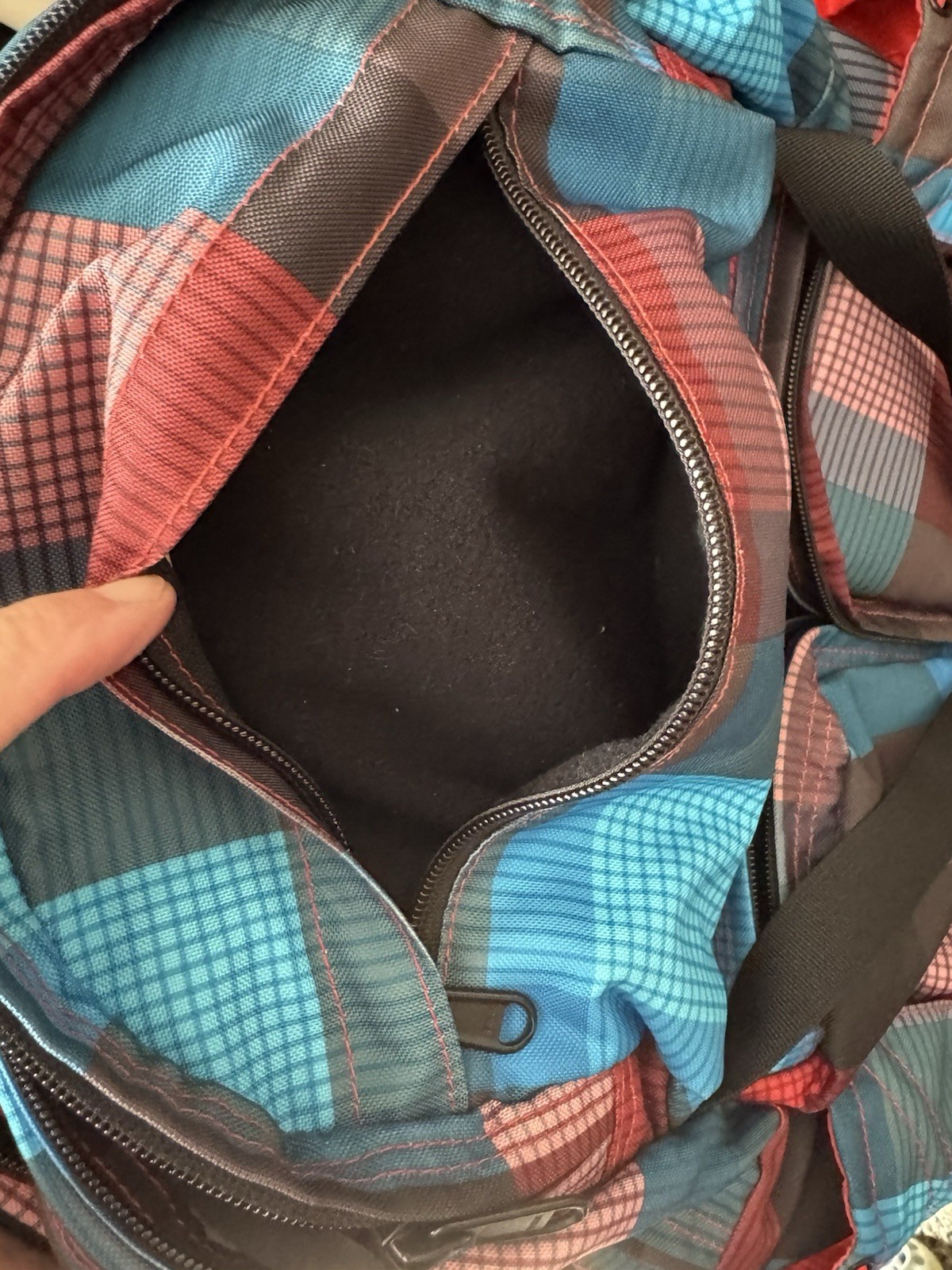 North Face Backpack Colorful Multi Plaid 9 Pockets For Computer & Gear Mesh Back